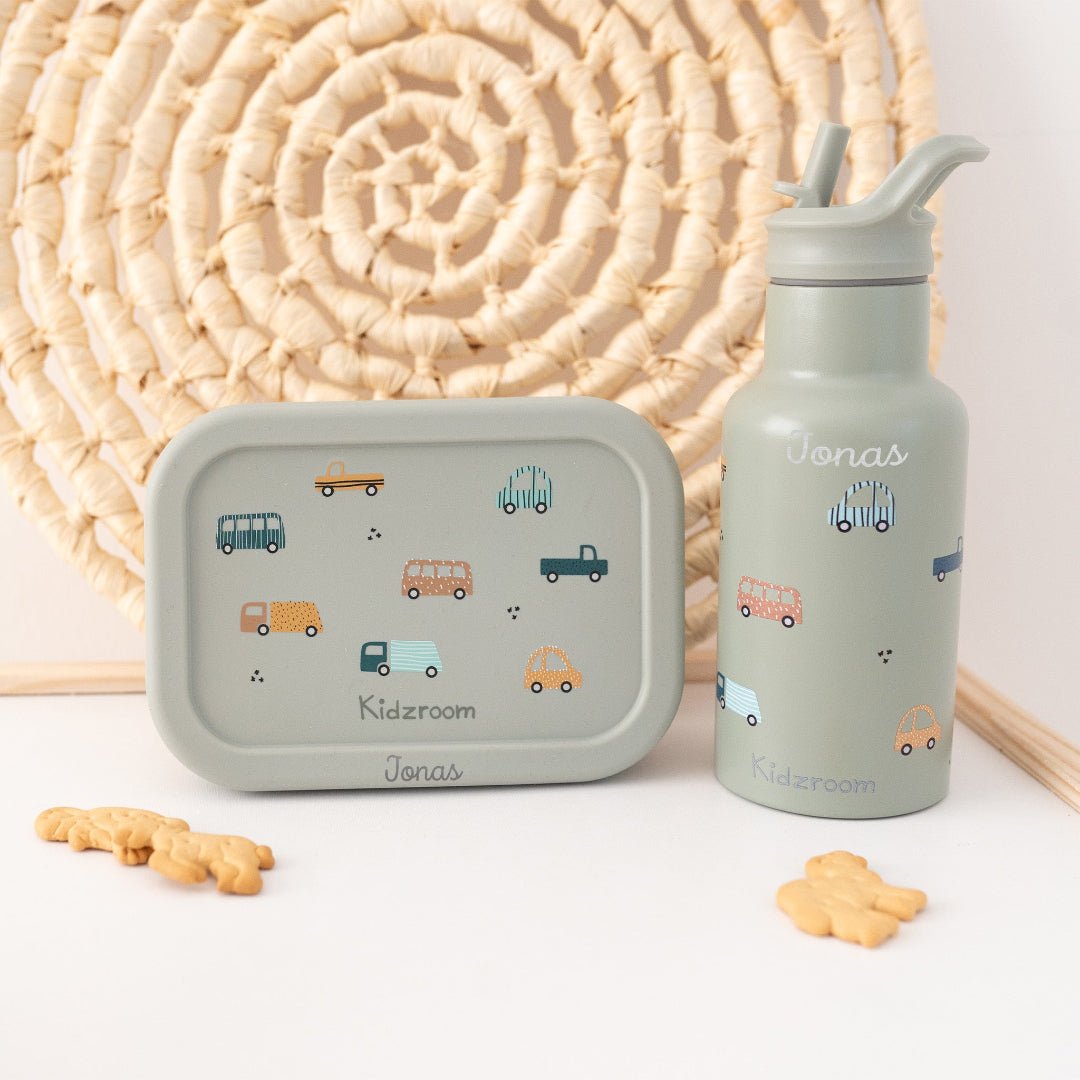 KIDZROOM Set Lunchbox Lovely Lunch und Trinkflasche personalisierbar - wunderwunsch