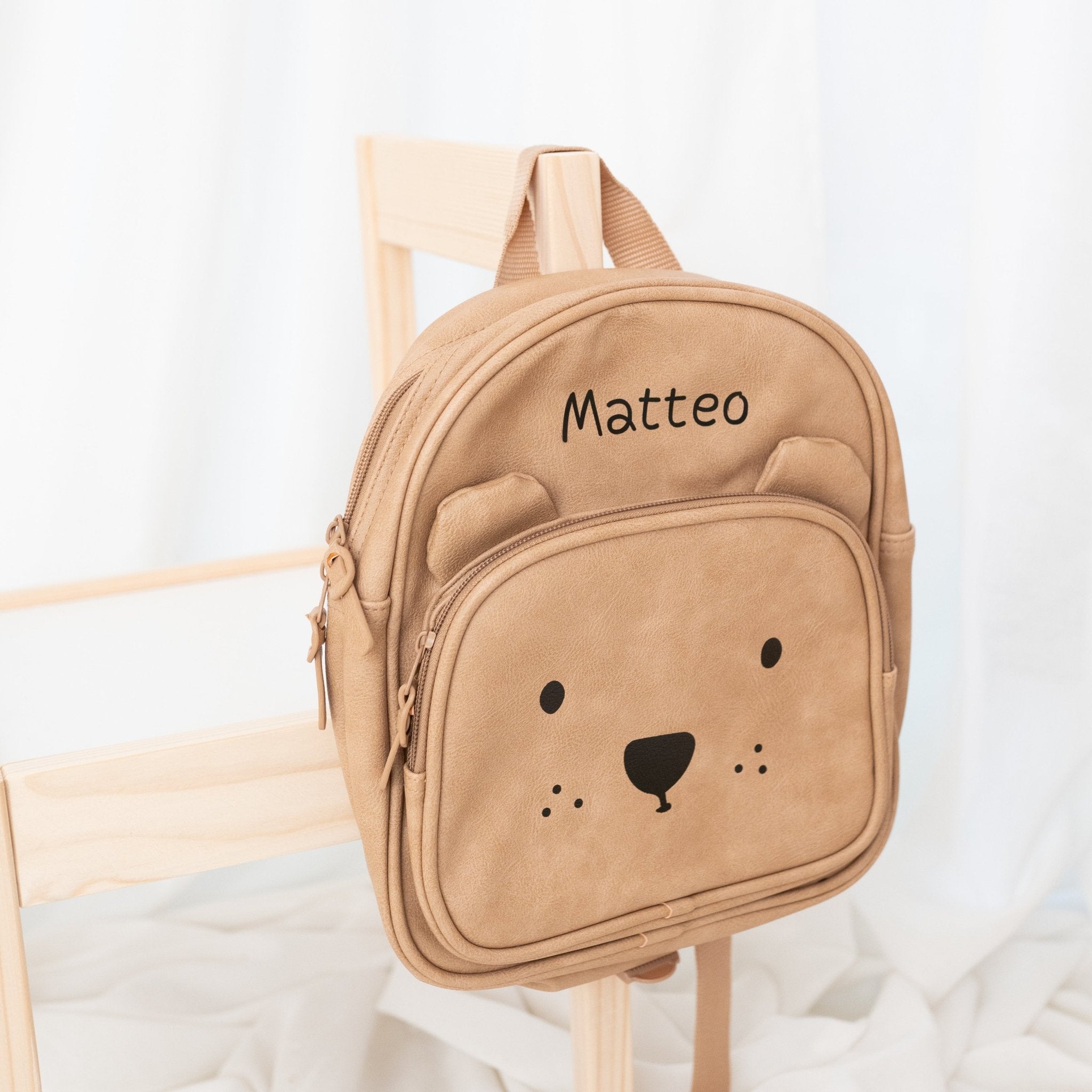KIDZROOM Teddy Rucksack Leder - wunderwunsch