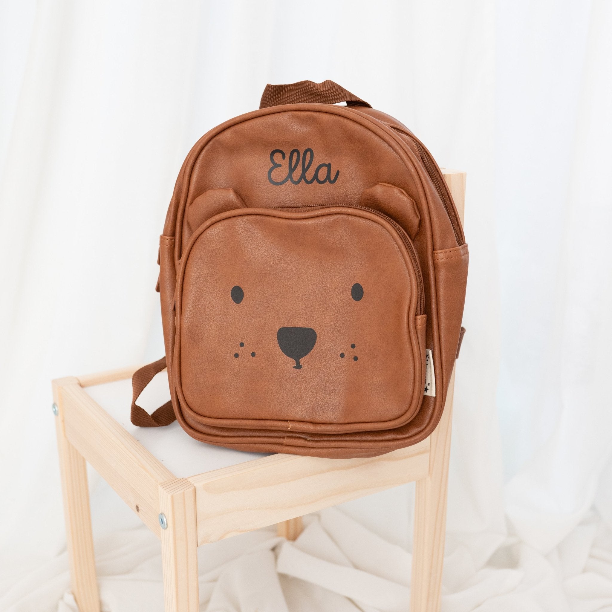 KIDZROOM Teddy Rucksack Leder - wunderwunsch