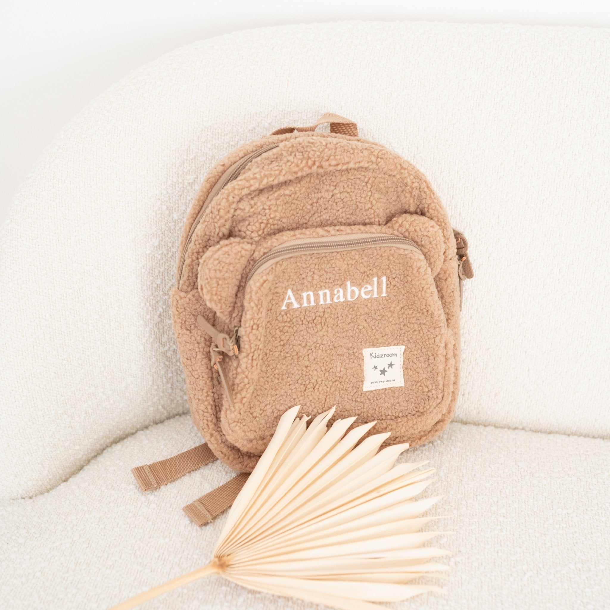 KIDZROOM Teddy Rucksack Plüsch personalisiert - wunderwunsch