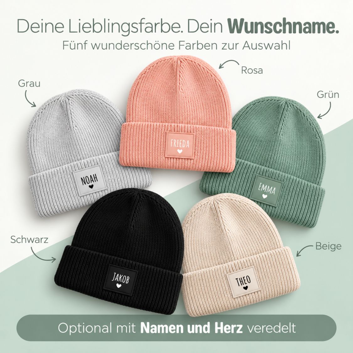 Kinder Beanie Mütze personalisiert - wunderwunsch