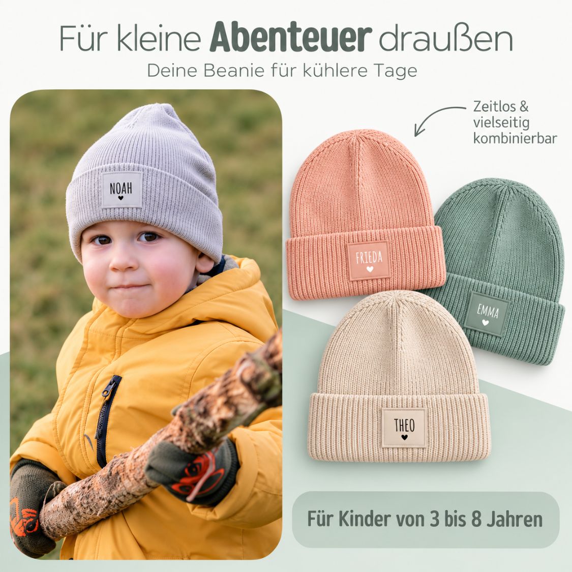 Kinder Beanie Mütze personalisiert - wunderwunsch