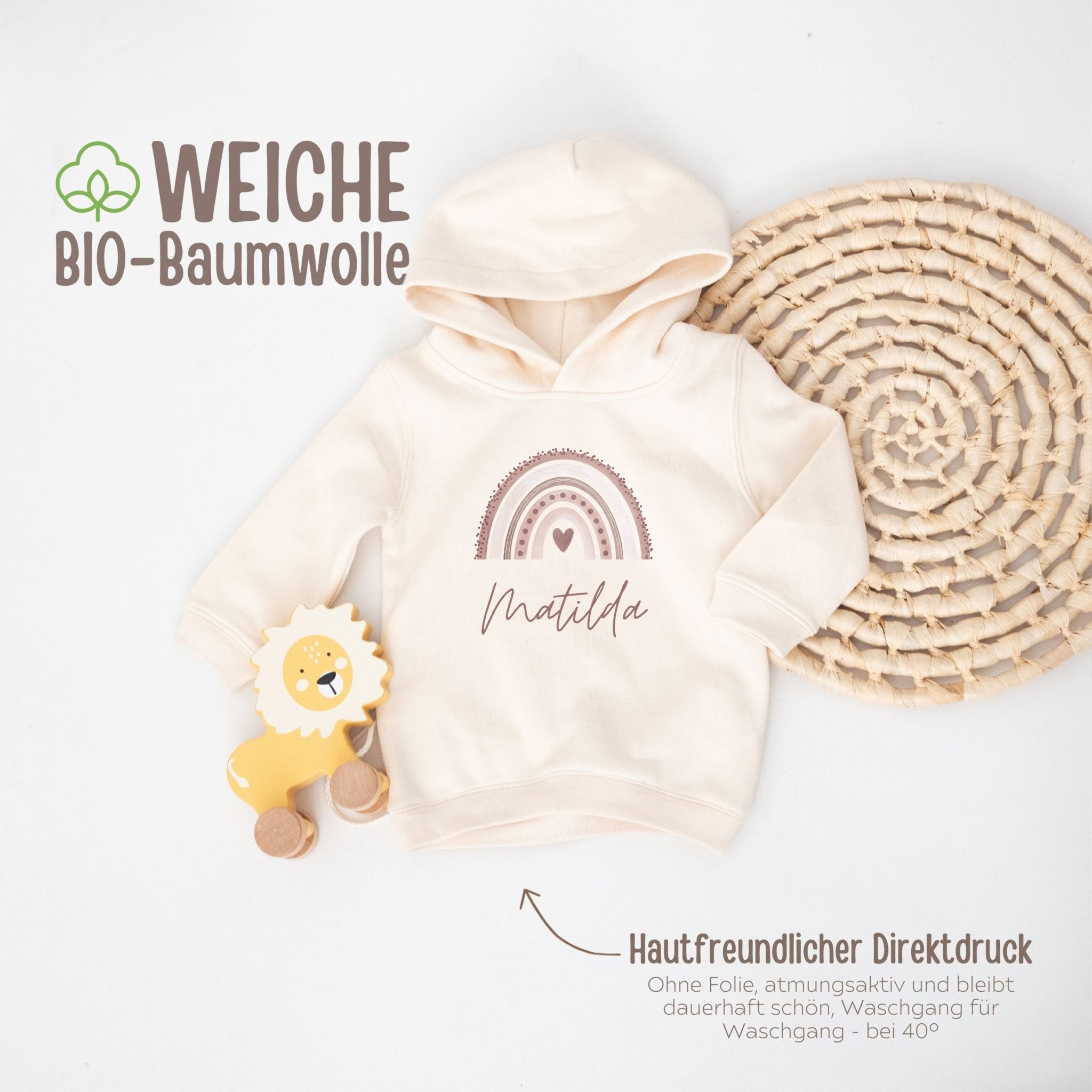 Kinder Hoodie "Regenbogen" personalisiert - wunderwunsch