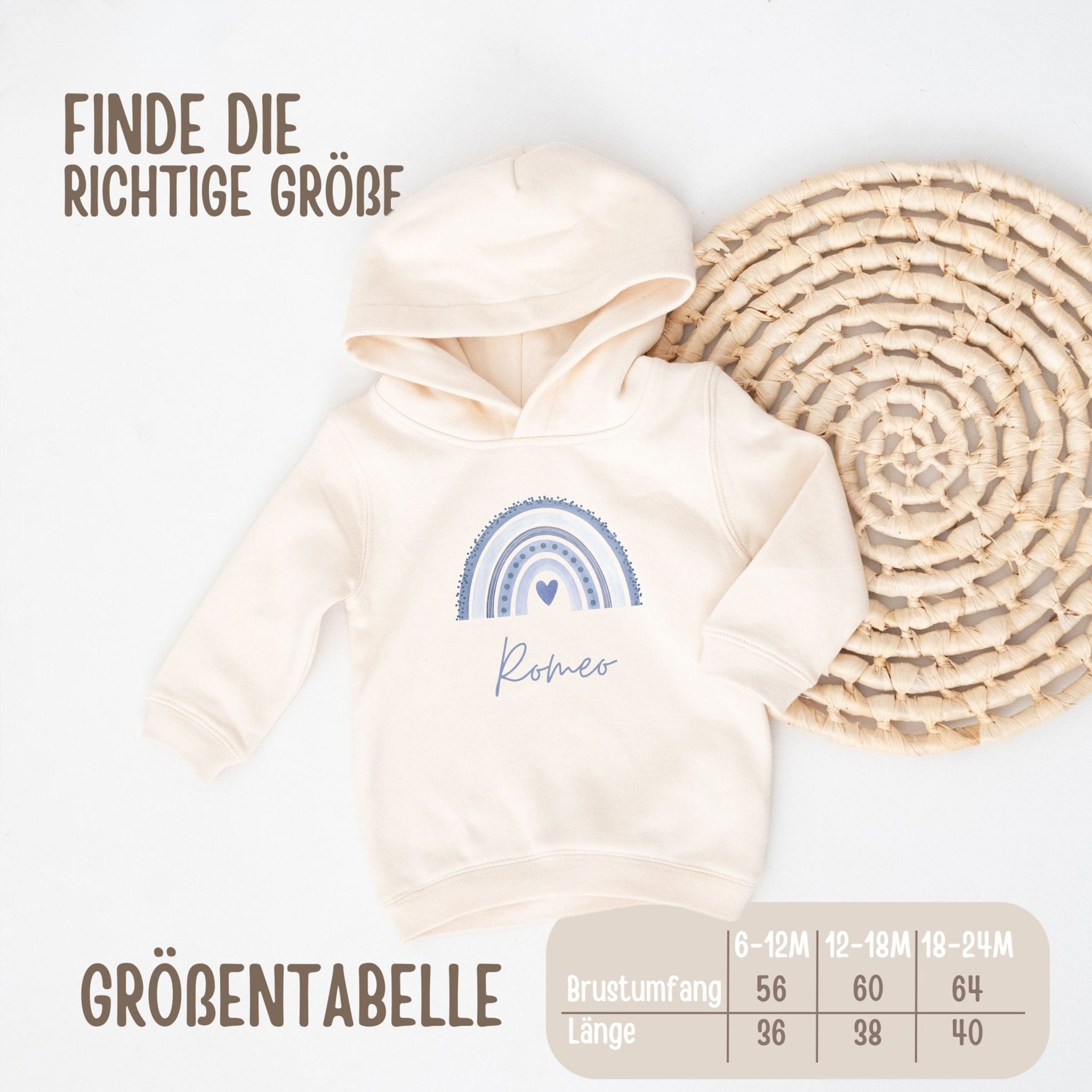 Kinder Hoodie "Regenbogen" personalisiert - wunderwunsch
