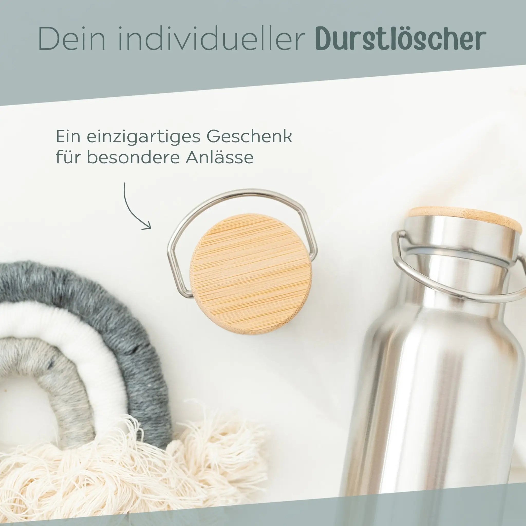 Kinder Trinkflasche Edelstahl personalisiert - Dinosaurier Aquarell - wunderwunsch