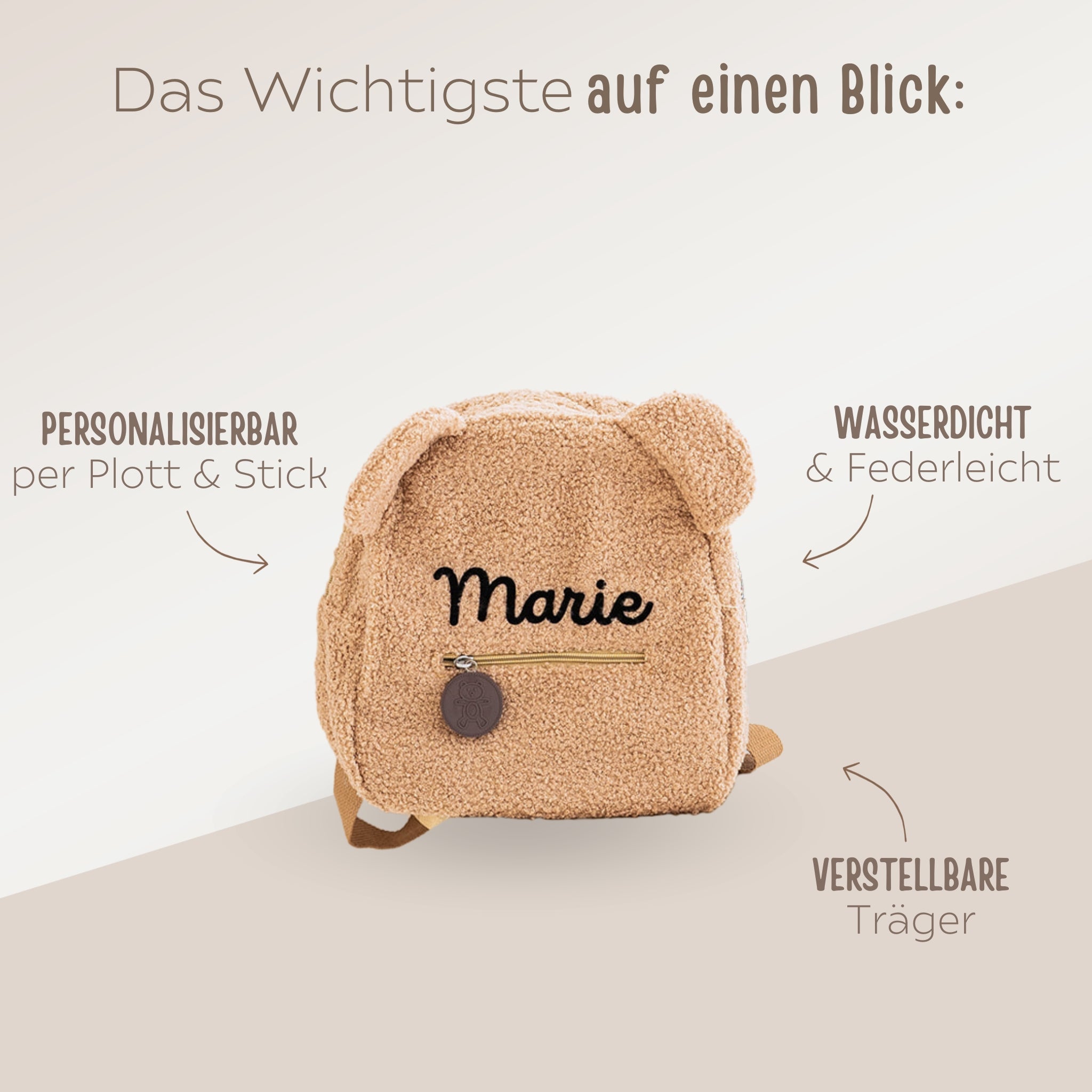 Kindergartenrucksack Teddy personalisiert - wunderwunsch