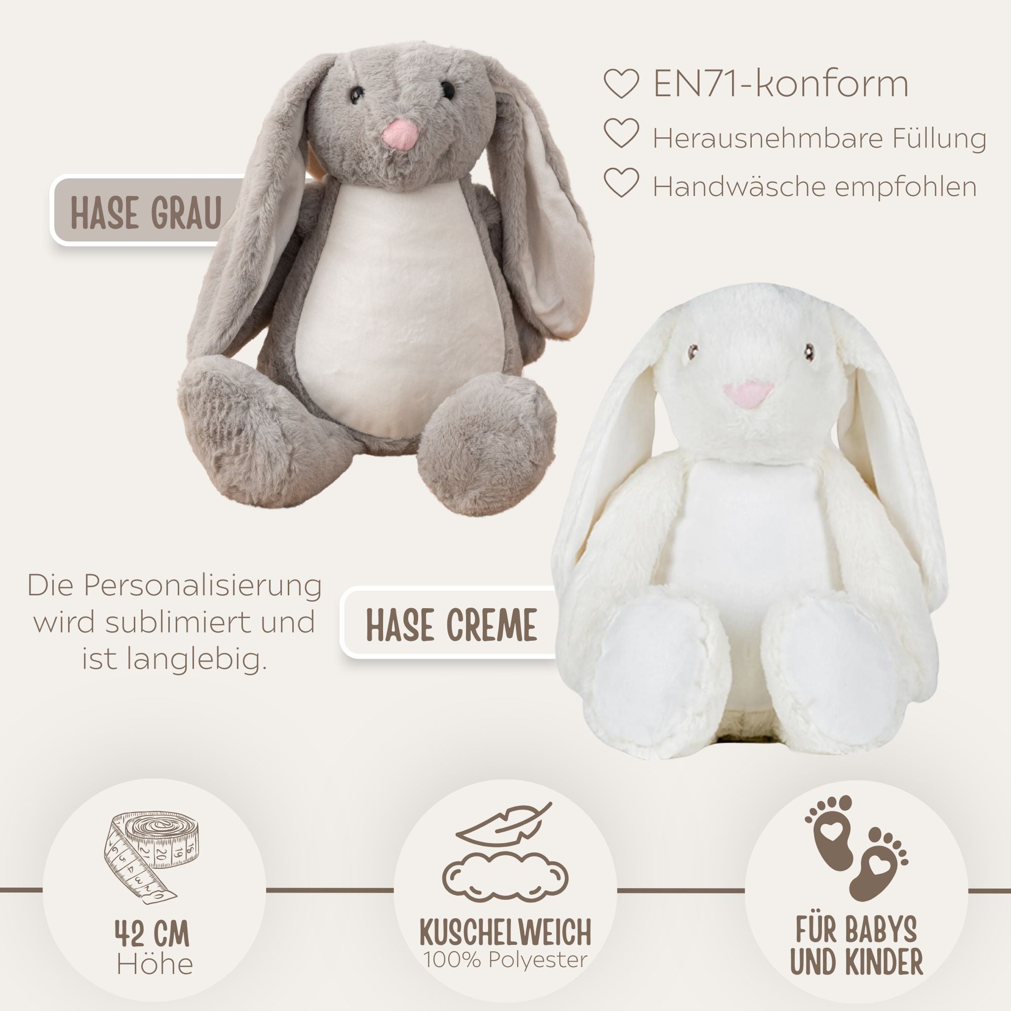 Kuscheltier Hase "Affirmationen" - wunderwunsch
