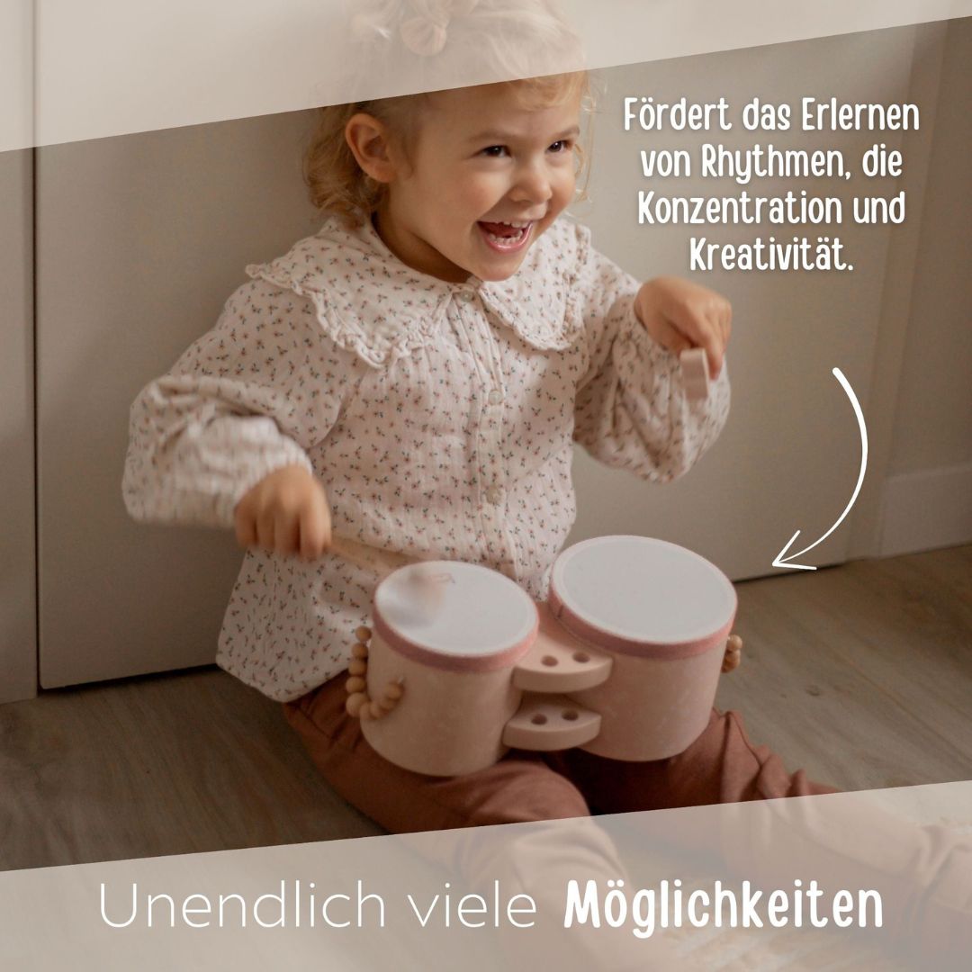 LABEL LABEL Bongo Trommeln personalisiert - rosa, blau oder nougat - wunderwunsch