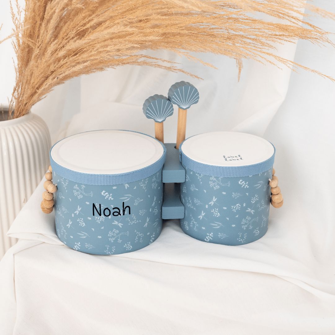 LABEL LABEL Bongo Trommeln personalisiert - rosa, blau oder nougat - wunderwunsch