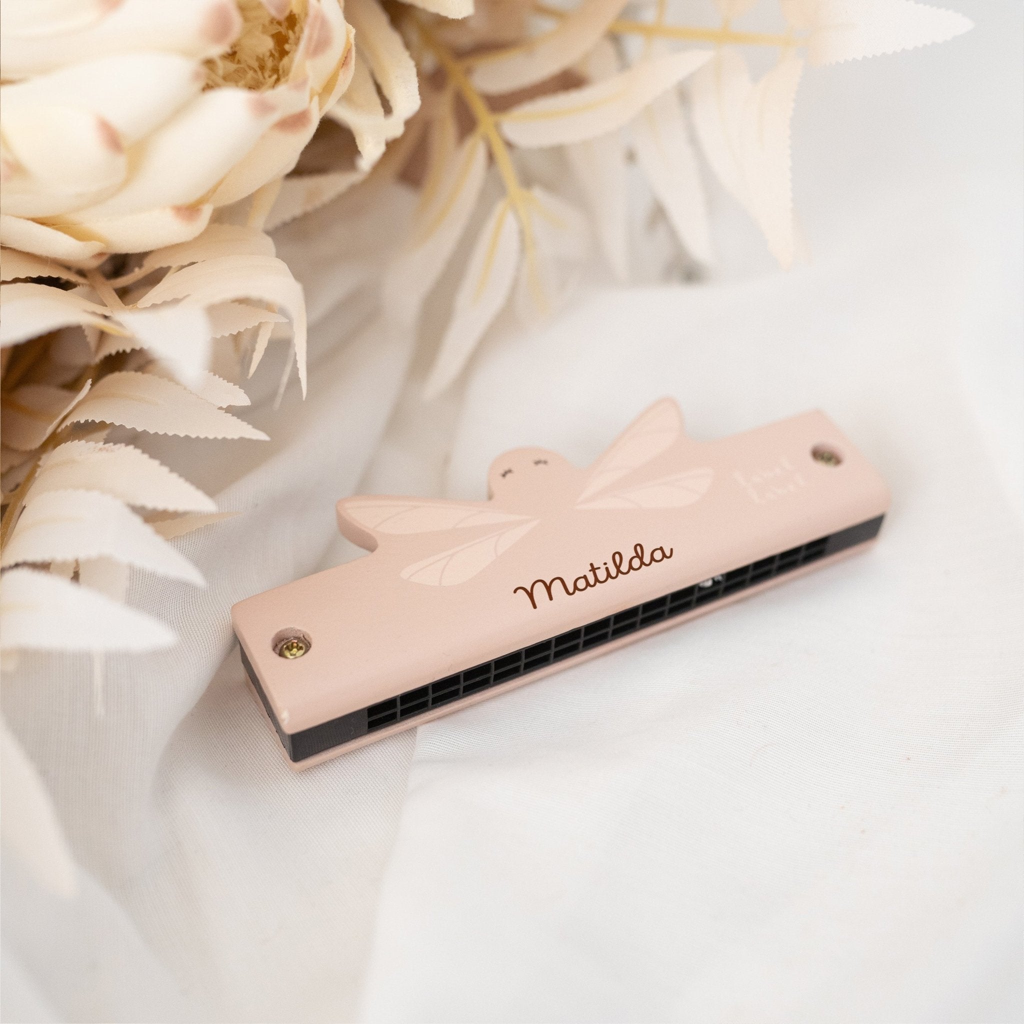 LABEL LABEL Mundharmonika personalisiert - rosa, blau oder nougat - wunderwunsch