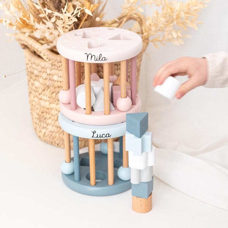 LABEL LABEL Sortierrad Formen personalisiert - rosa, blau oder nougat - wunderwunsch