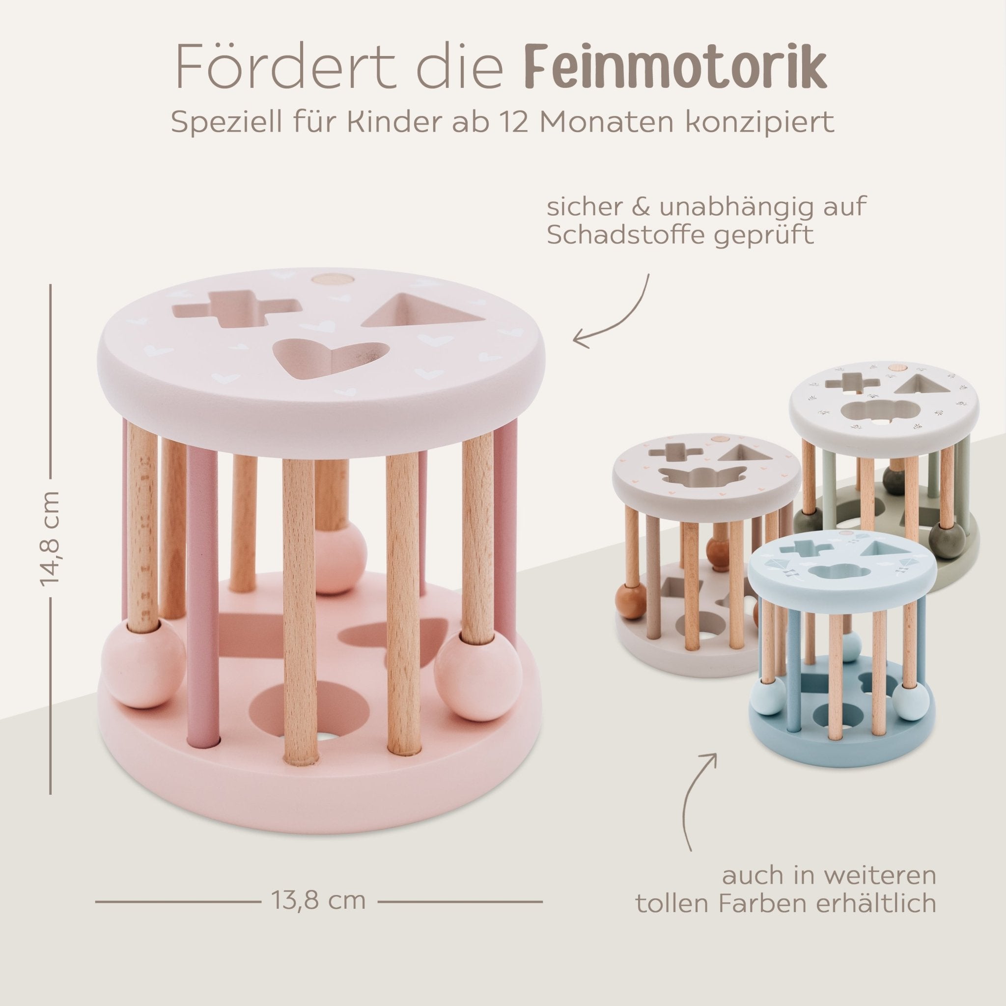 LABEL LABEL Sortierrad Formen personalisiert - rosa, blau oder nougat - wunderwunsch