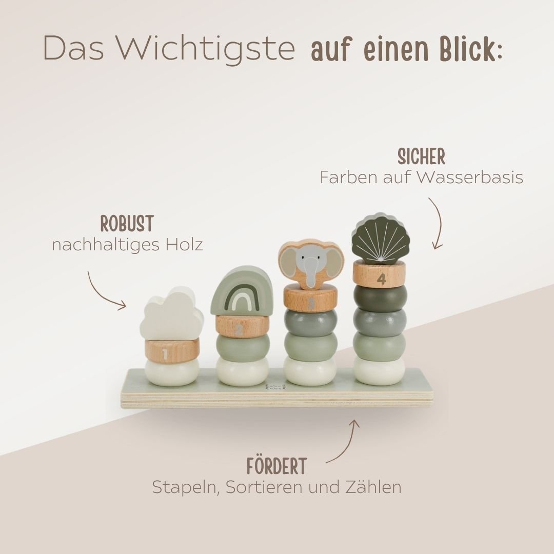 LABEL LABEL Stapelringe - olive oder nougat personalisierbar - wunderwunsch