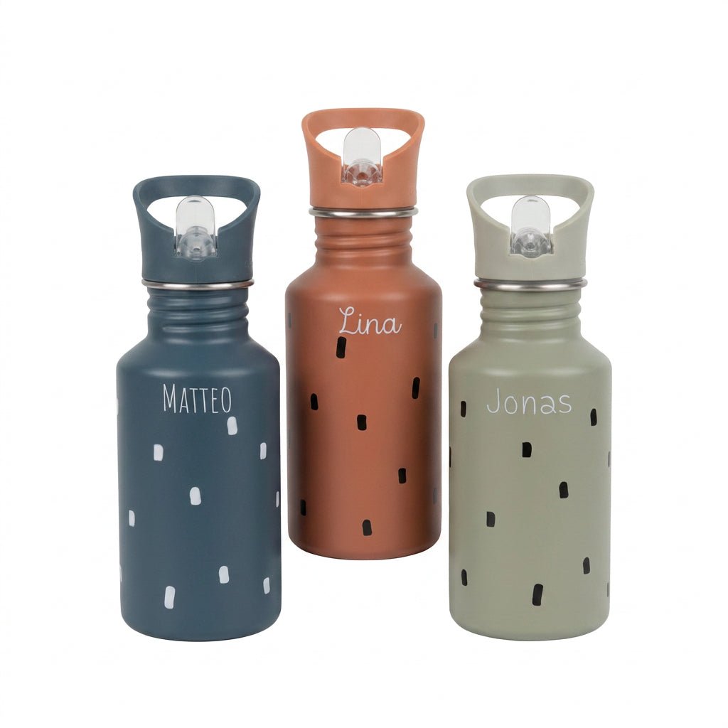 LÄSSIG Edelstahl Kinder Trinkflasche personalisiert