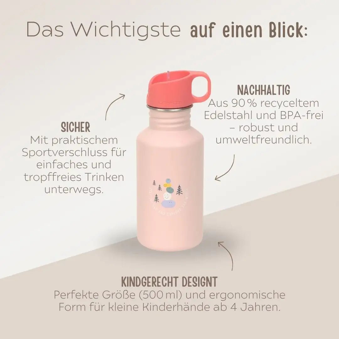 LÄSSIG Edelstahl Kinder Trinkflasche Sunny Explorer personalisierbar - wunderwunsch