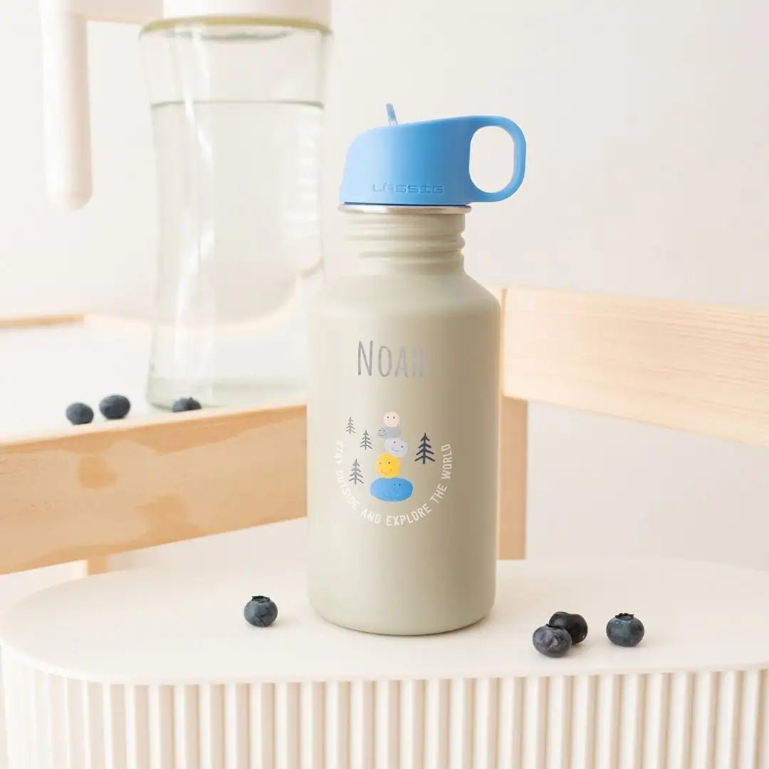 LÄSSIG Edelstahl Kinder Trinkflasche Sunny Explorer personalisierbar - wunderwunsch