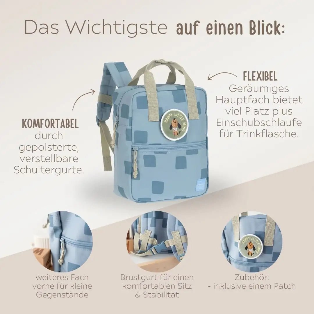 LÄSSIG Kindergartenrucksack Square "Pattern Party" personalisierbar - wunderwunsch