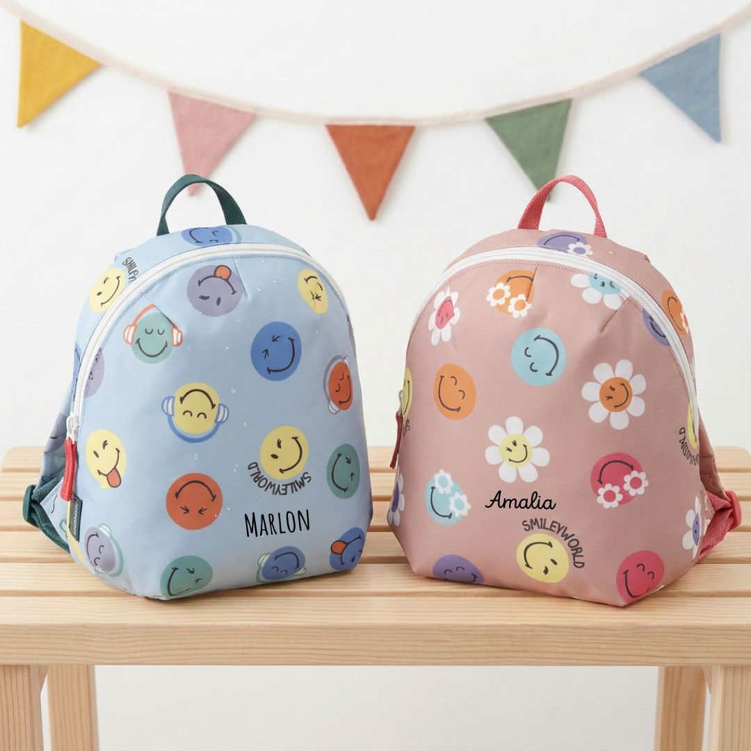 LÄSSIG Kinderrucksack Smileys personalisierbar - wunderwunsch