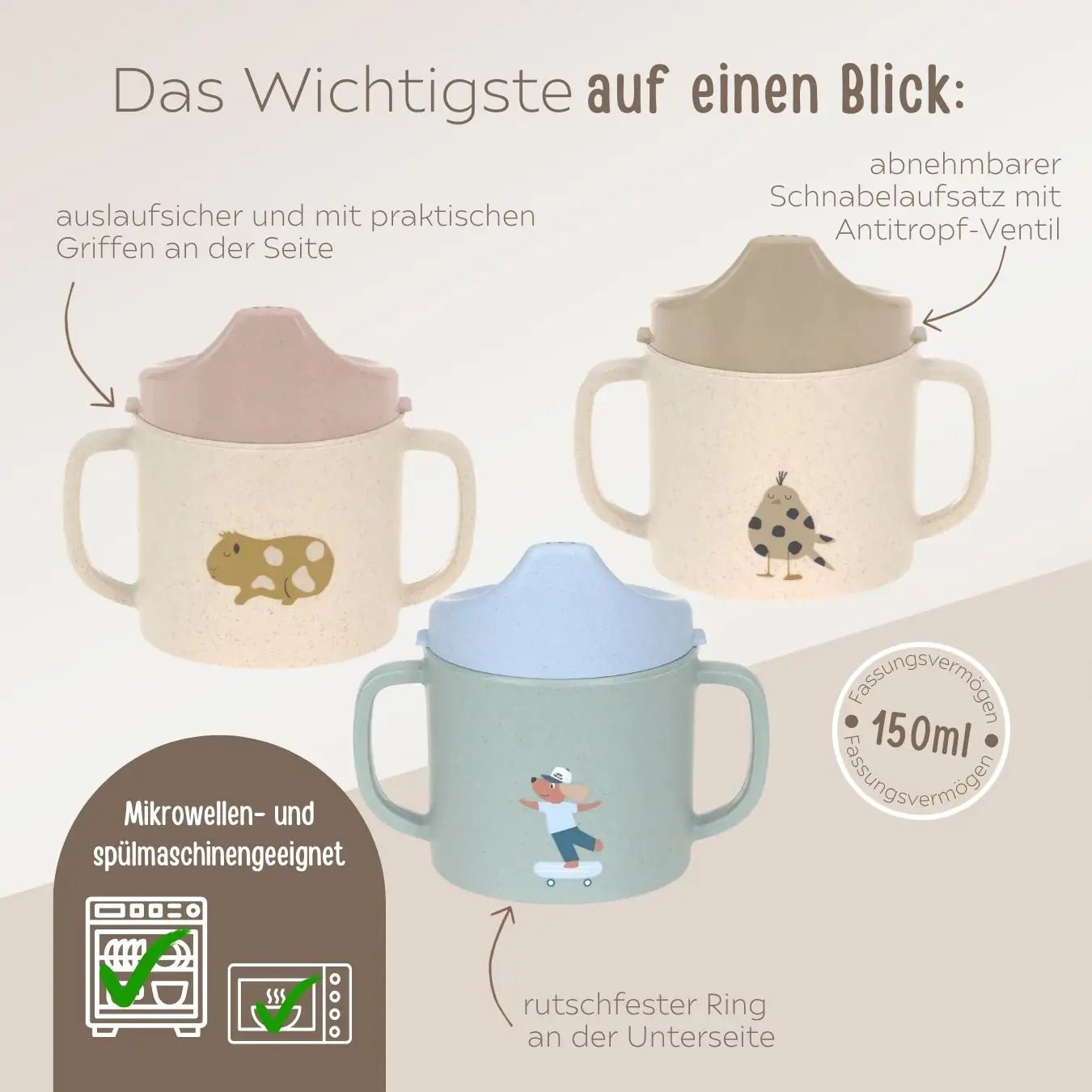 LÄSSIG Trinkbecher "Tier" - wunderwunsch