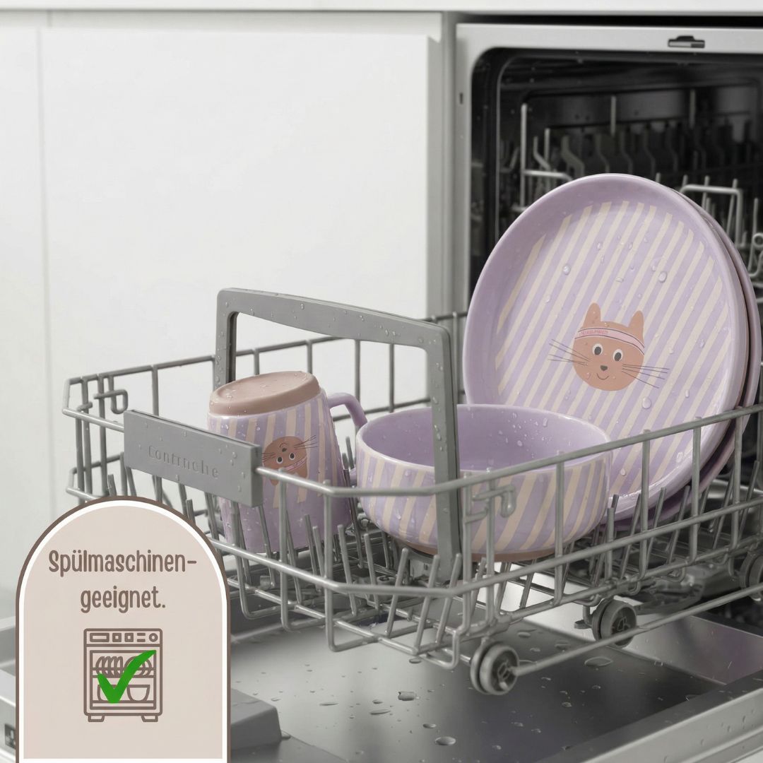 LÄSSIG Geschirr - Set Porzellan "Katze" - wunderwunsch