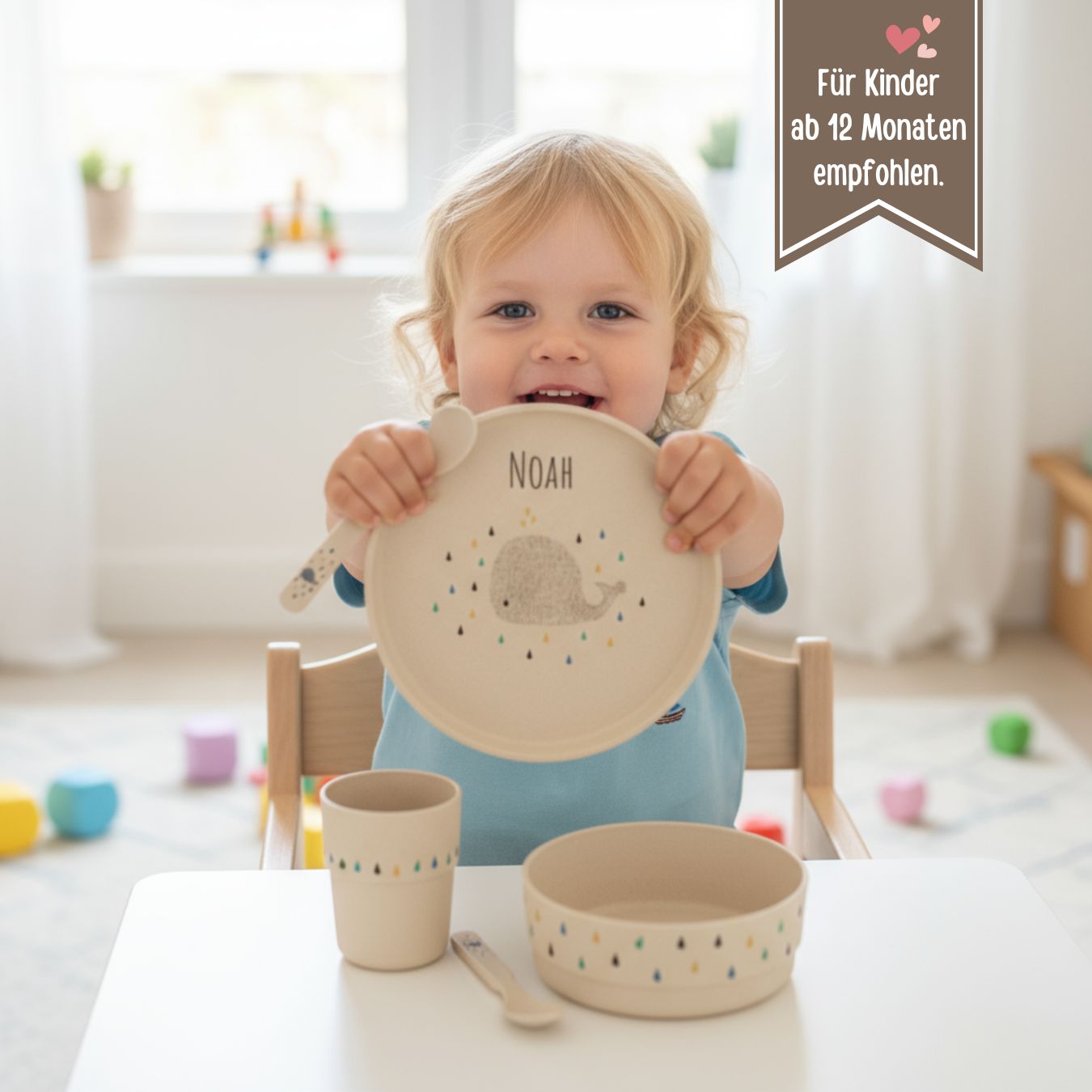 LÄSSIG Geschirr - Set "Wal" - wunderwunsch