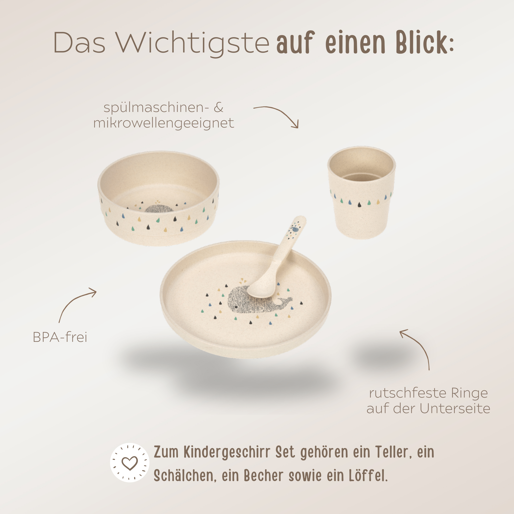 Lässig Geschirr - Set "Wal" - wunderwunsch