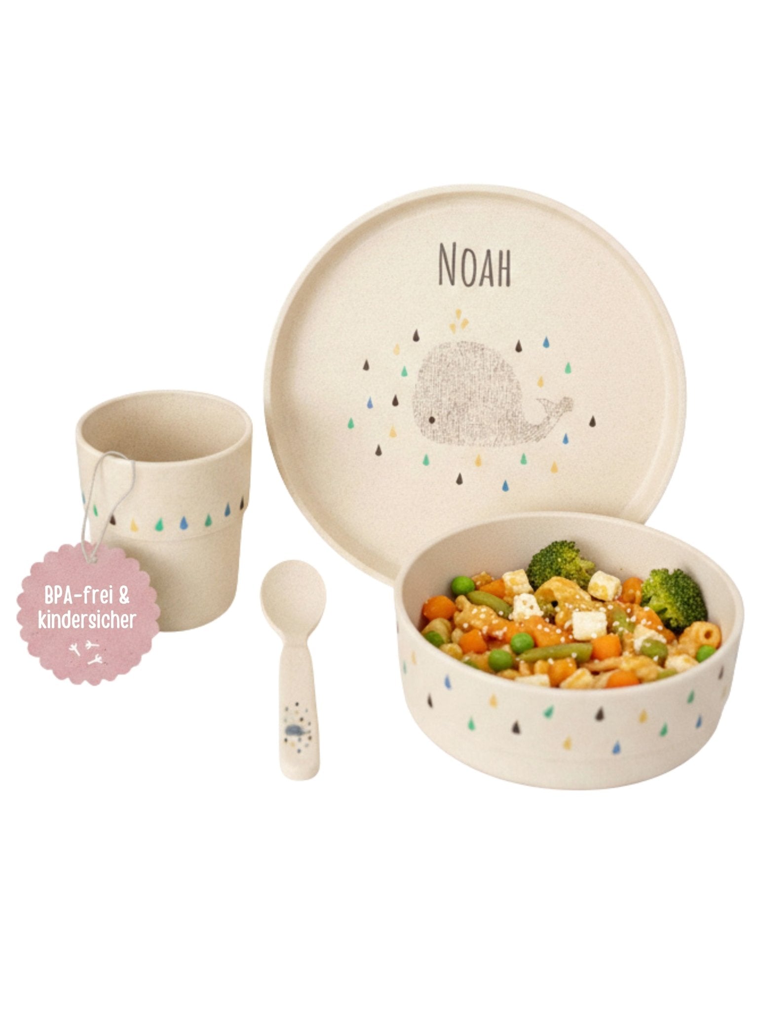 LÄSSIG Geschirr - Set "Wal" - wunderwunsch