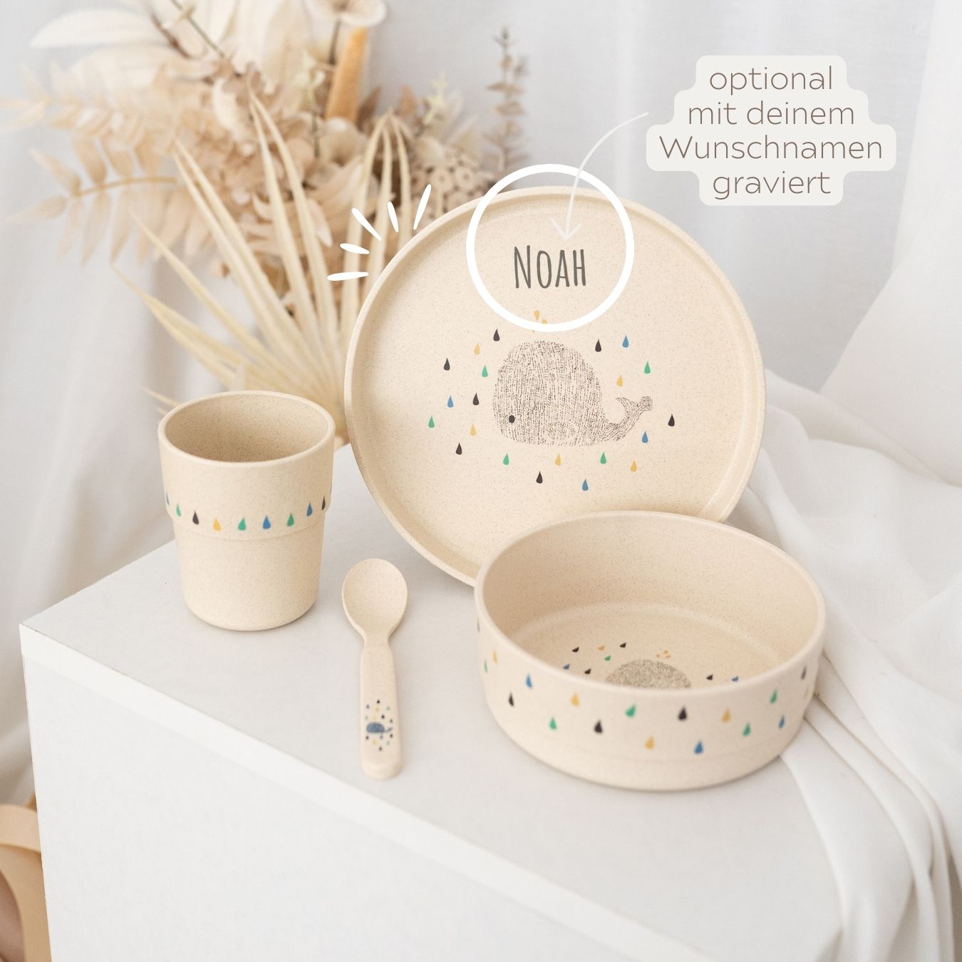 LÄSSIG Geschirr - Set "Wal" - wunderwunsch