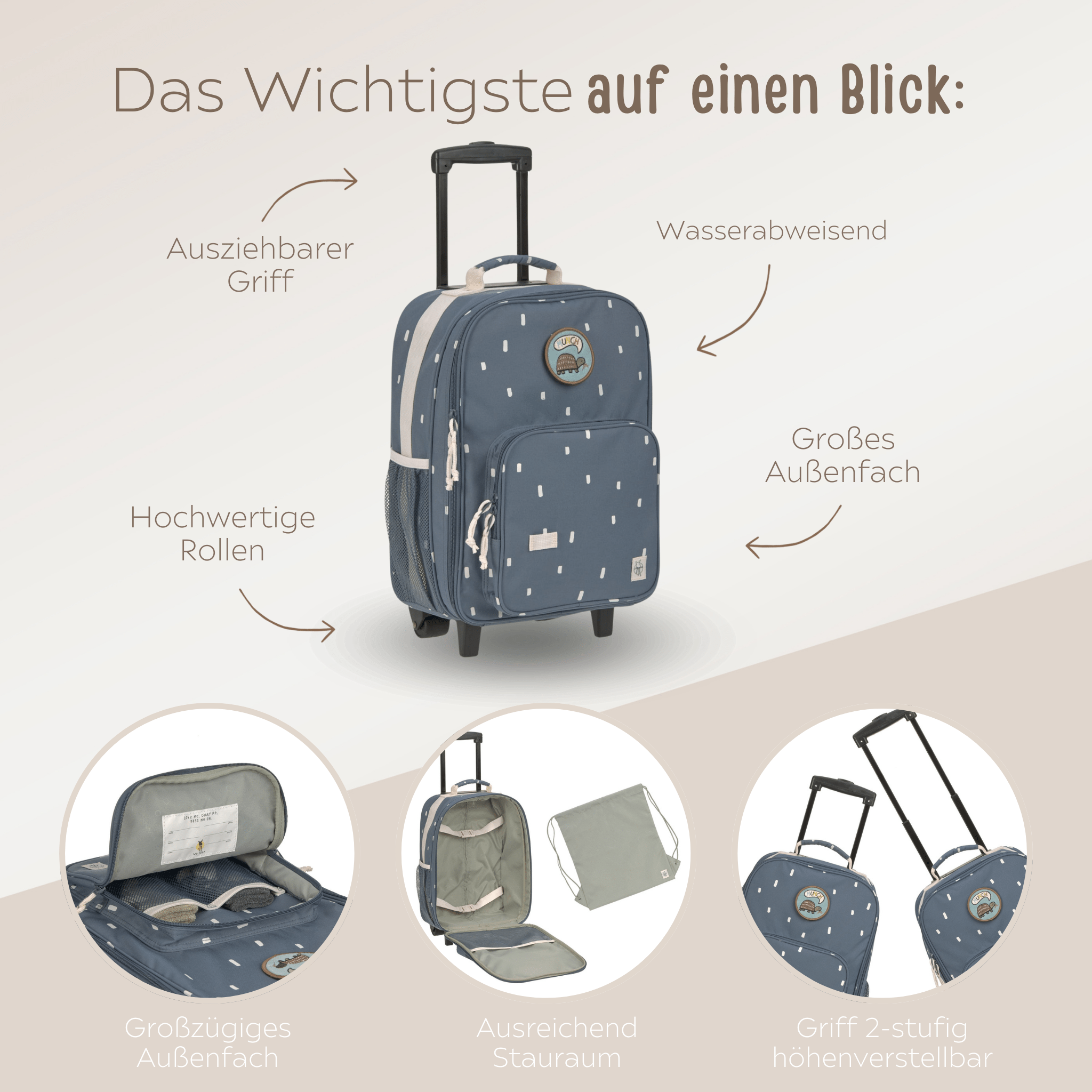 LÄSSIG Kinder Koffer "Punkte" personalisierbar - wunderwunsch