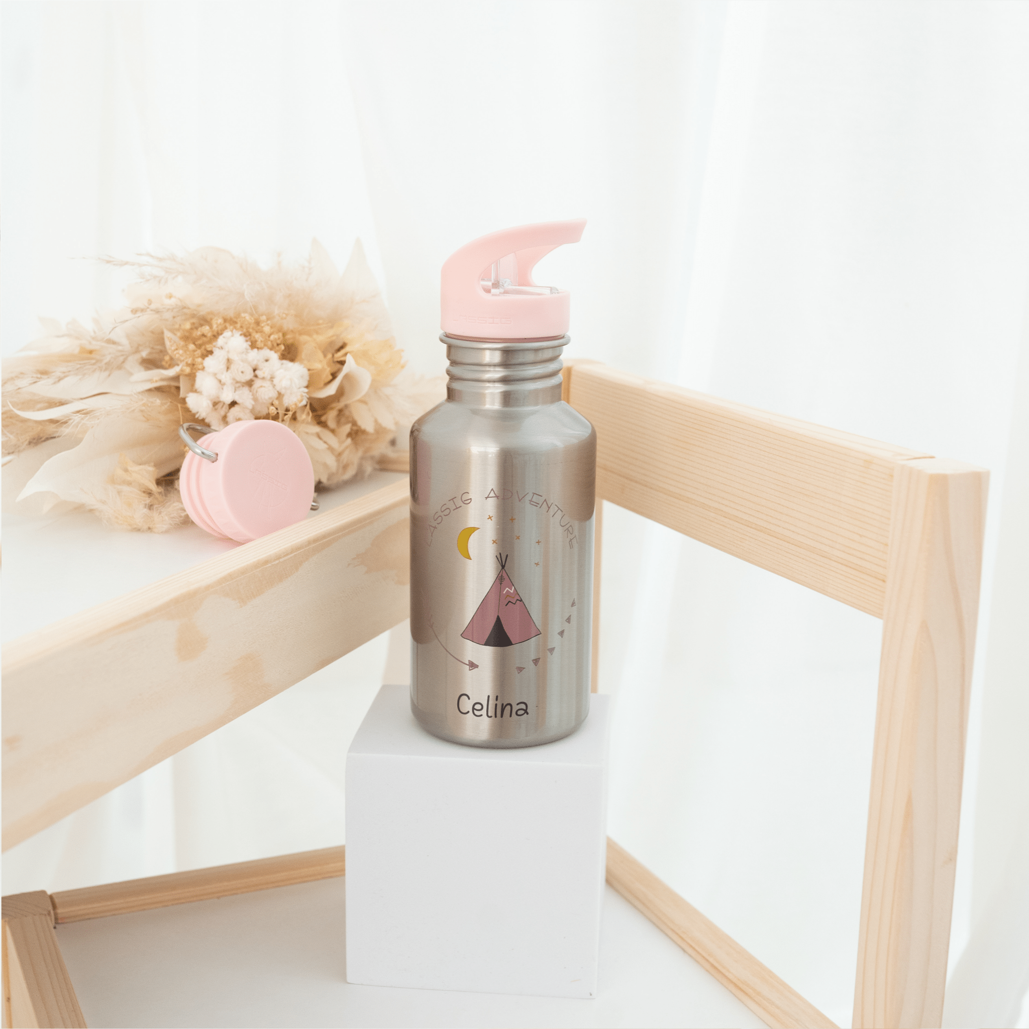 LÄSSIG Kinder Trinkflasche Edelstahl "Adventure" personalisierbar - wunderwunsch