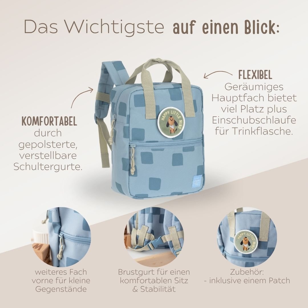 LÄSSIG Kindergartenrucksack Square "Pattern Party" personalisierbar - wunderwunsch