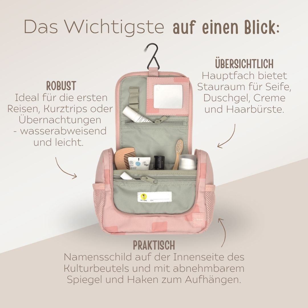 LÄSSIG Kulturtasche Kinder "Pattern Party" personalisierbar - wunderwunsch