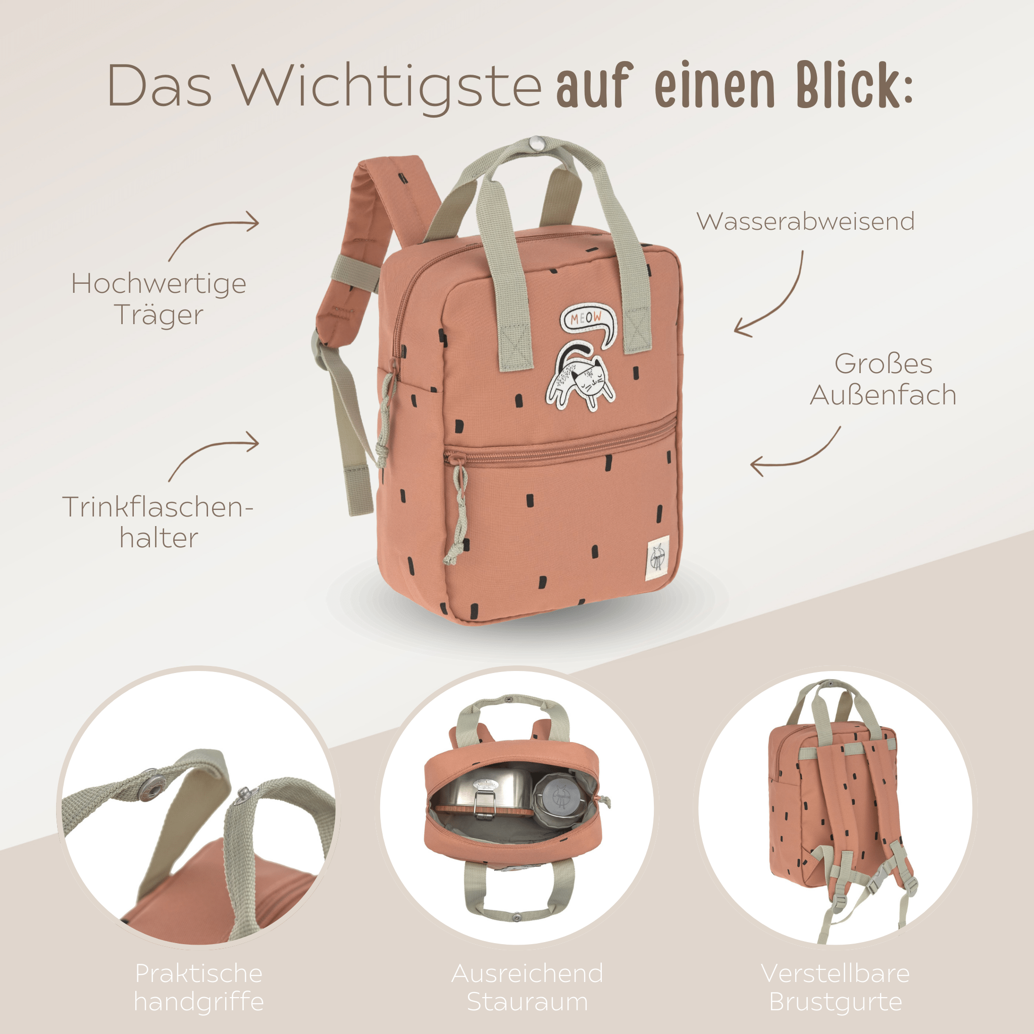 LÄSSIG Rucksack "Punkte eckig" personalisiert - wunderwunsch