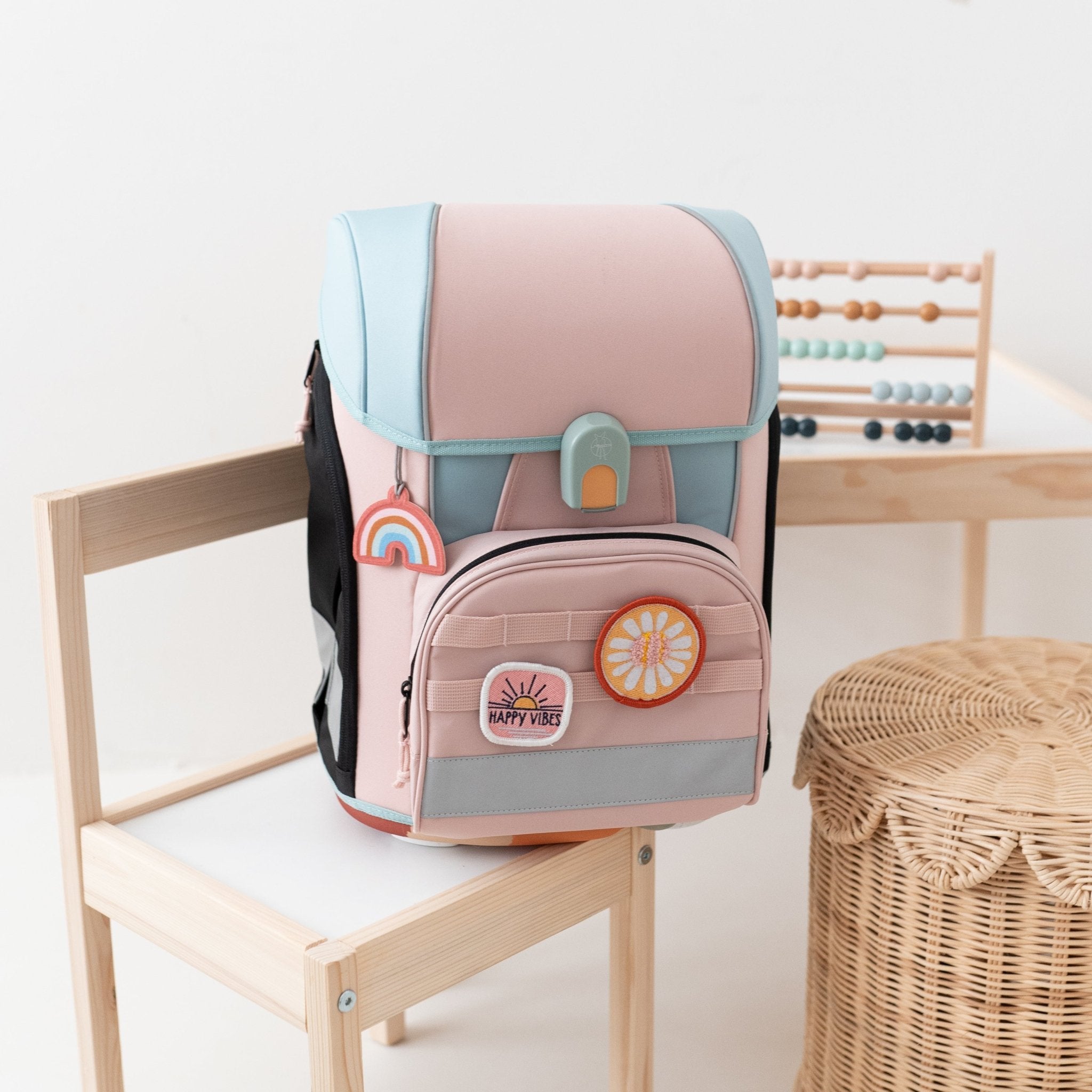 LÄSSIG Schulranzen Set 7 - teilig - Rosa/Blau - wunderwunsch