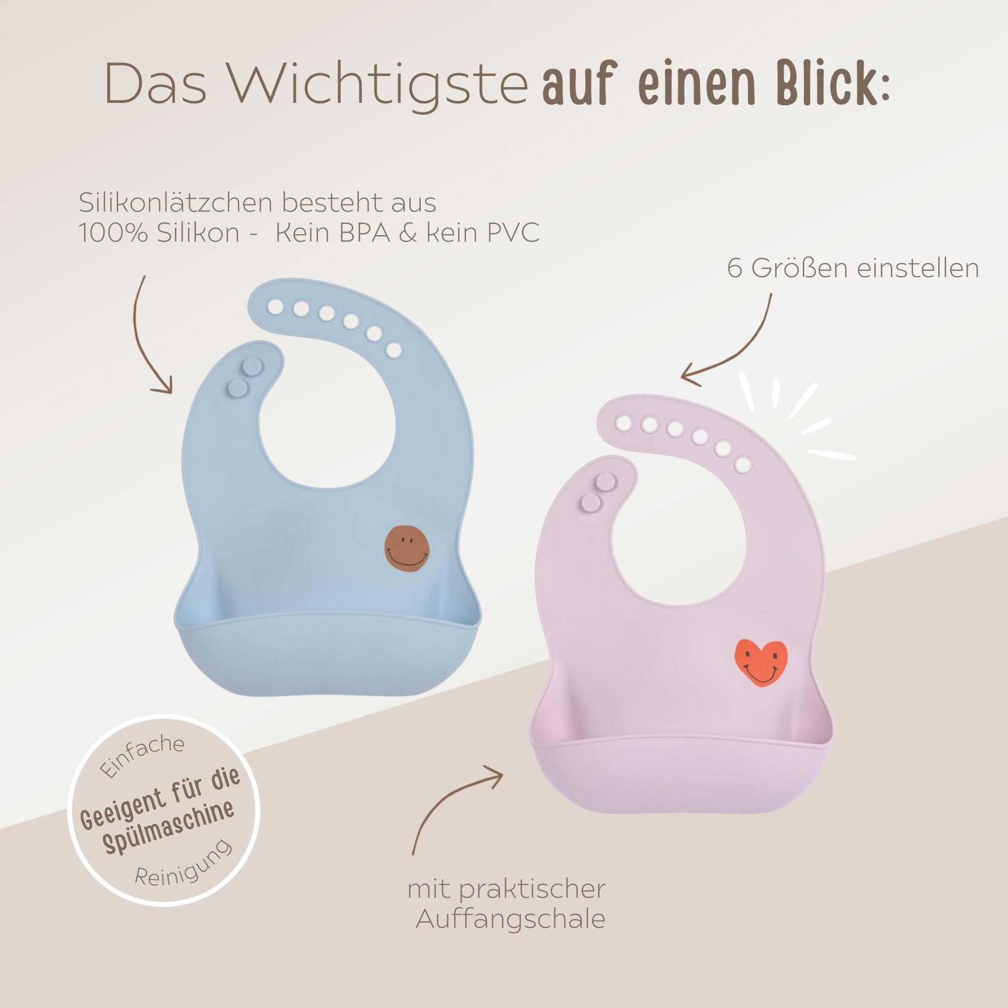 LÄSSIG Silikon Latz mit Auffangschale - wunderwunsch