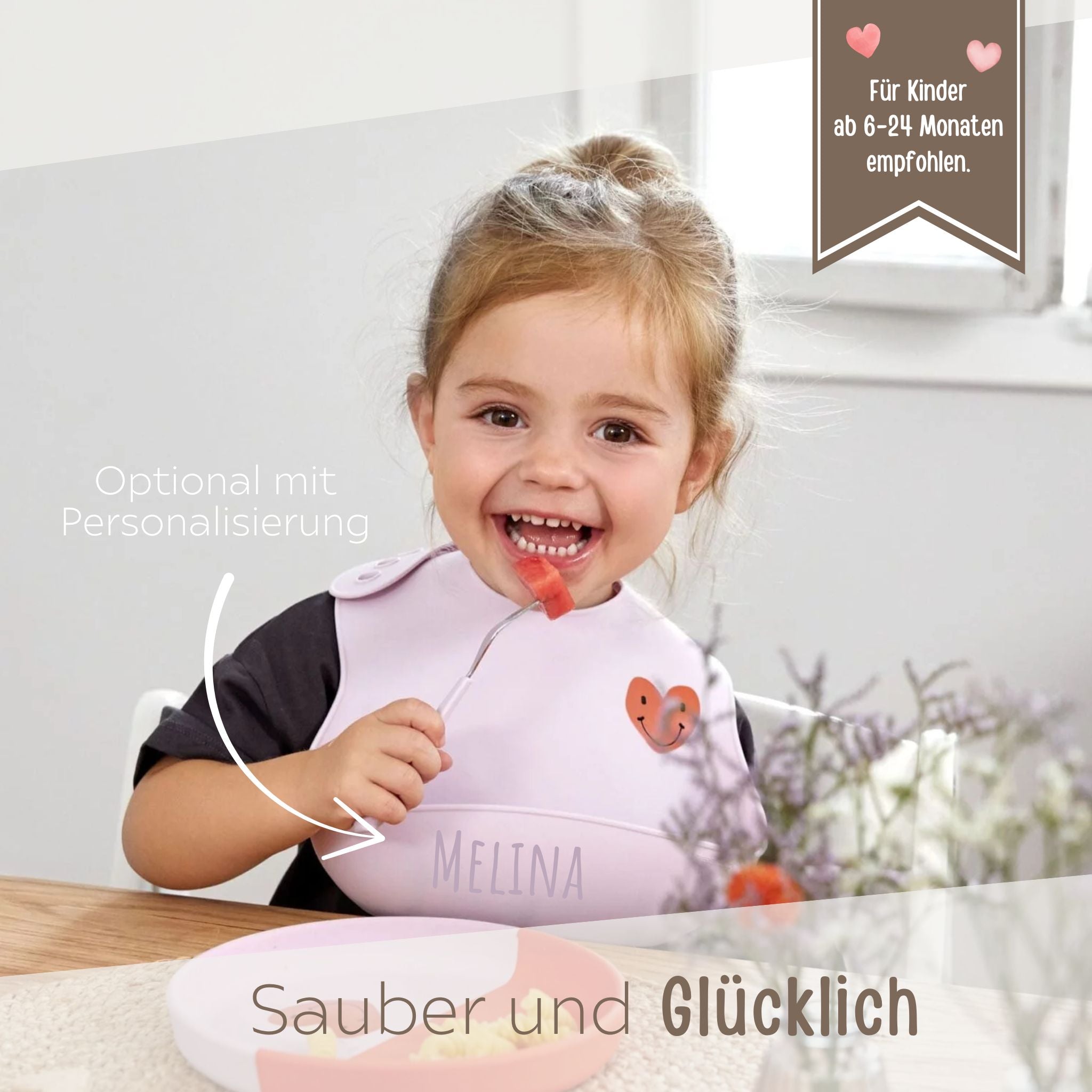 LÄSSIG Silikon Latz mit Auffangschale - wunderwunsch