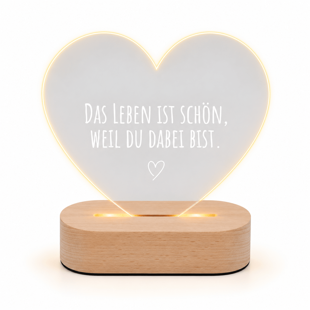 LED Nachtlicht Herz - Das Leben ist schön - wunderwunsch