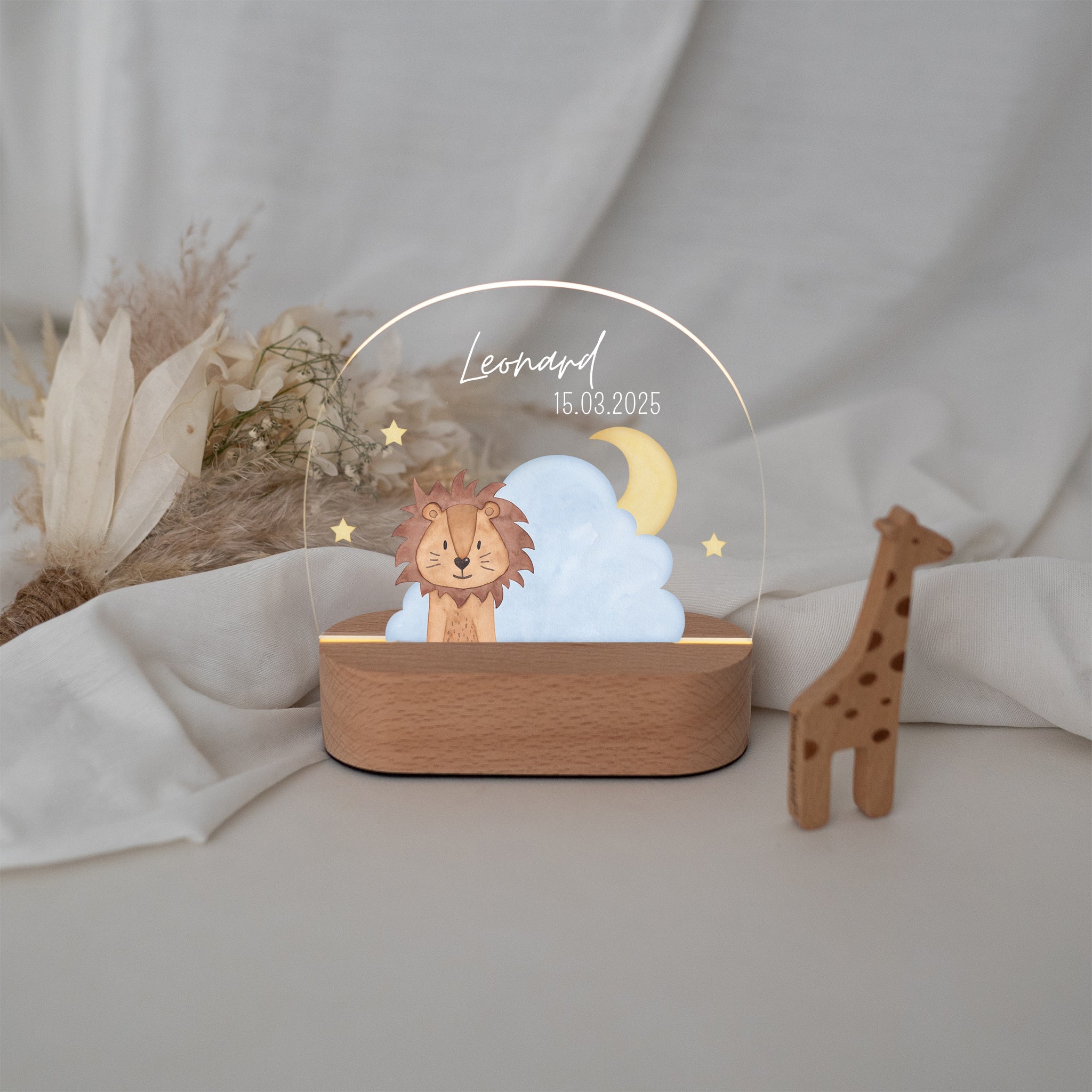 LED Nachtlicht Kinder personalisiert - Wolkentier Aquarell - wunderwunsch