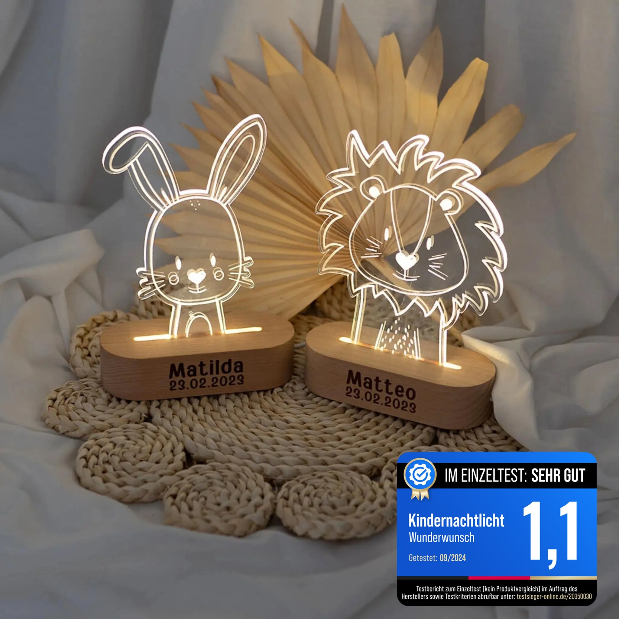 LED Tier Nachtlicht Tierform personalisiert - wunderwunsch