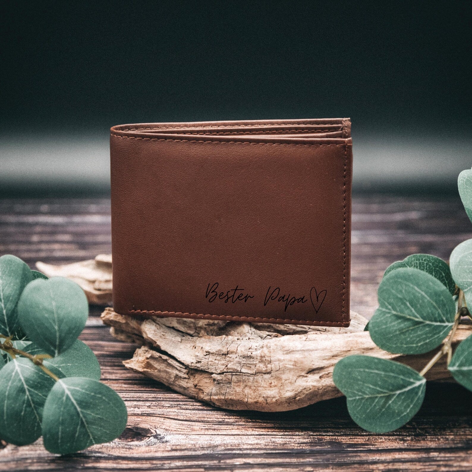 Leder Portemonnaie "Bester Papa" - wunderwunsch