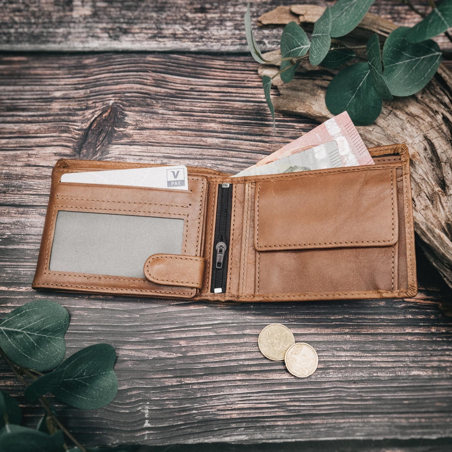 Leder Portemonnaie "Bester Papa" - wunderwunsch