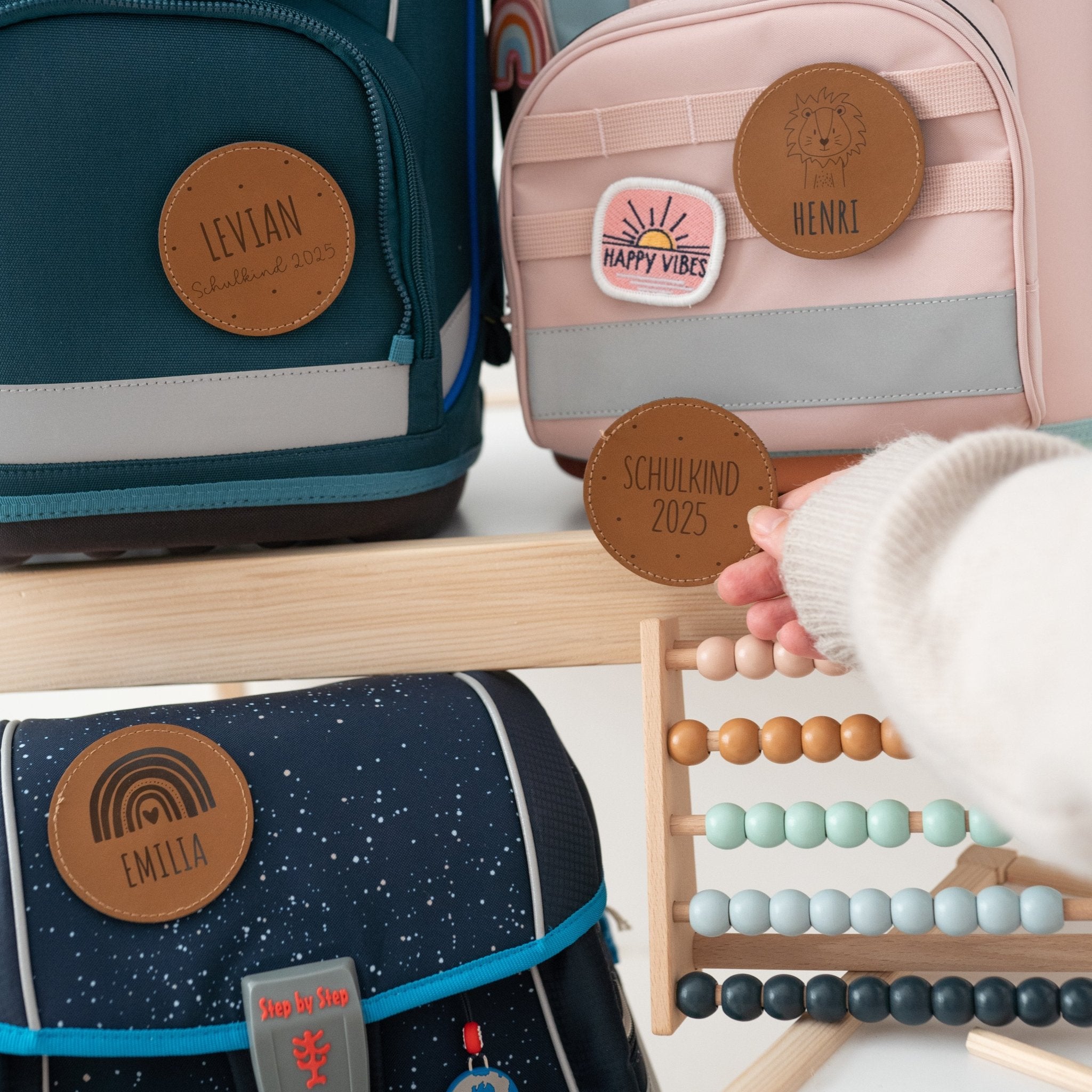 Lederpatches für Rucksack/Schulranzen - wunderwunsch