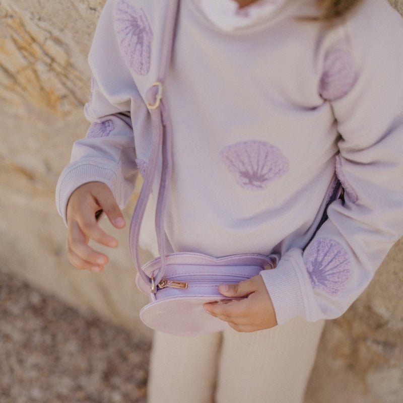 LEEVJE Kinderhandtasche Muschel lila - wunderwunsch