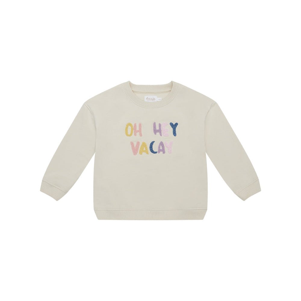 LEEVJE Oversized Sweatshirt Oh hey Vacay - wunderwunsch
