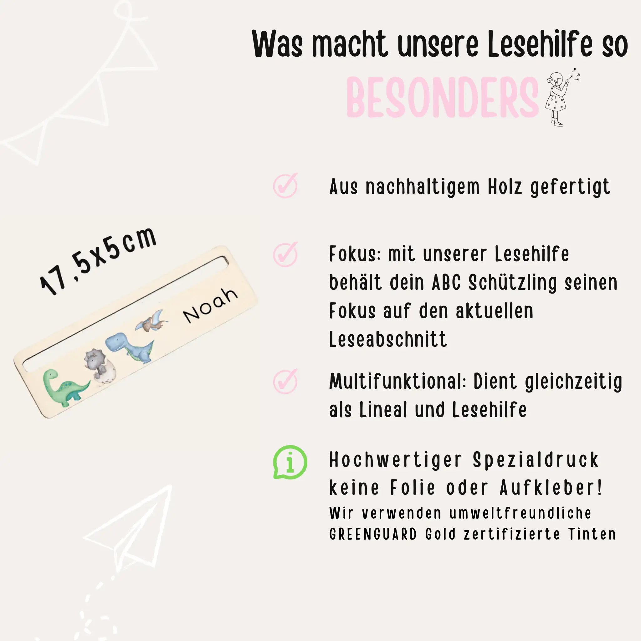 Lesehilfe personalisiert - Tiere oder Dinos Aquarell - wunderwunsch