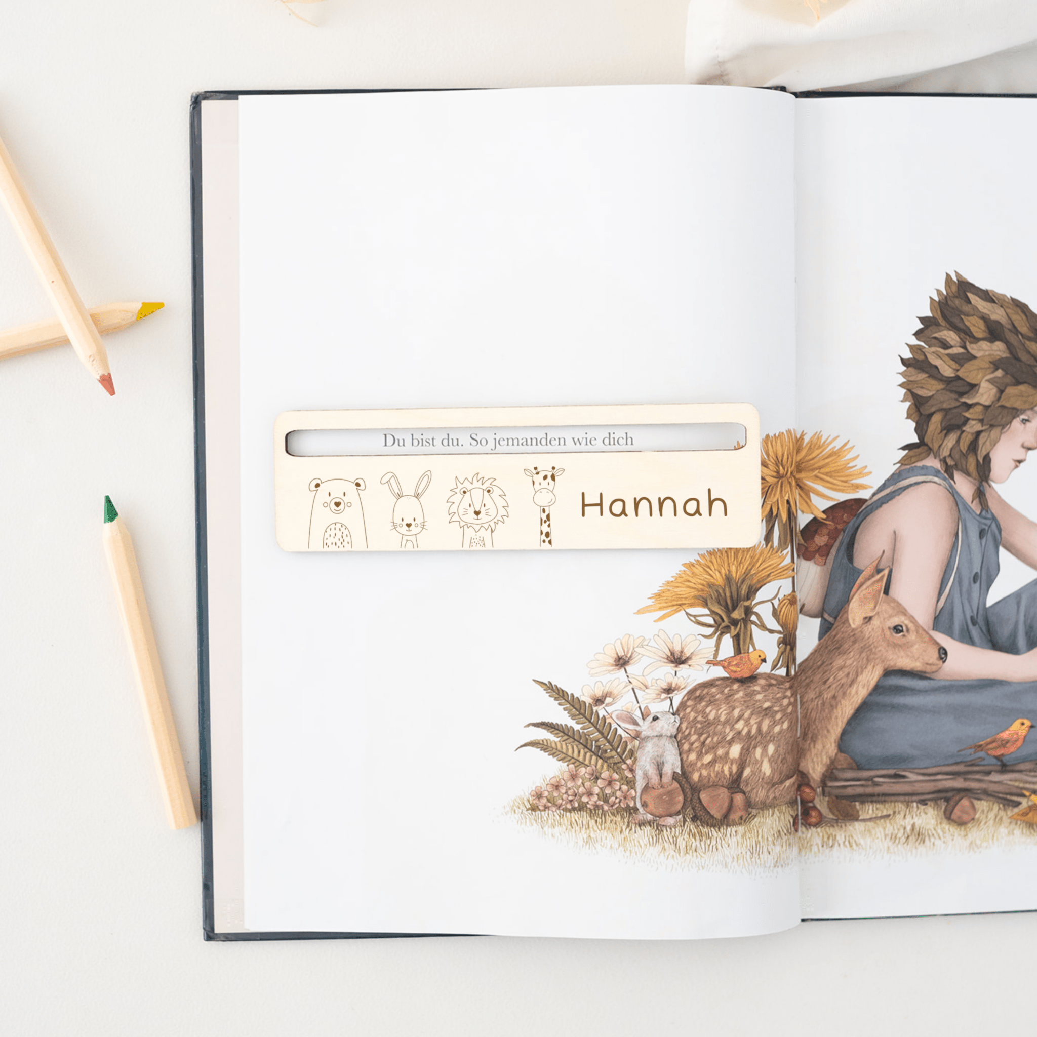 Lesehilfe personalisiert - Tiere unten Gravur - wunderwunsch
