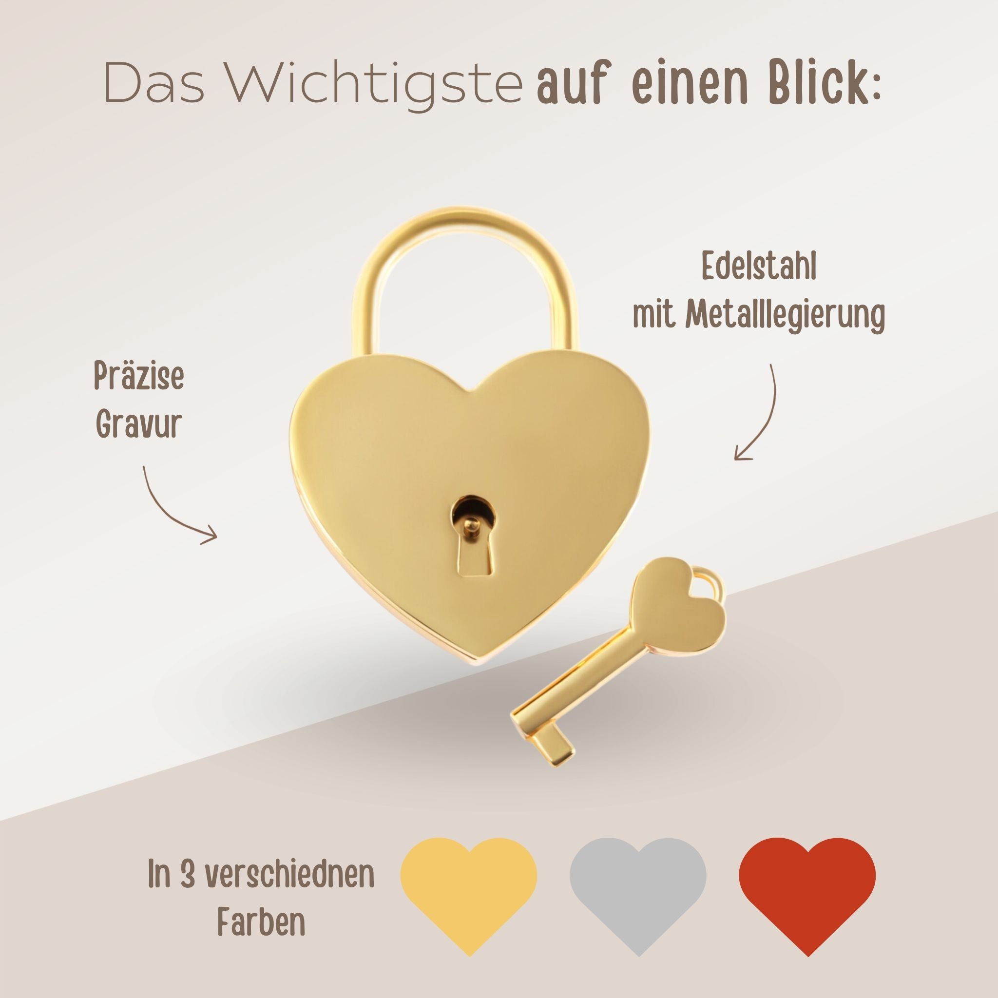 Liebesschloss mit Gravur - wunderwunsch