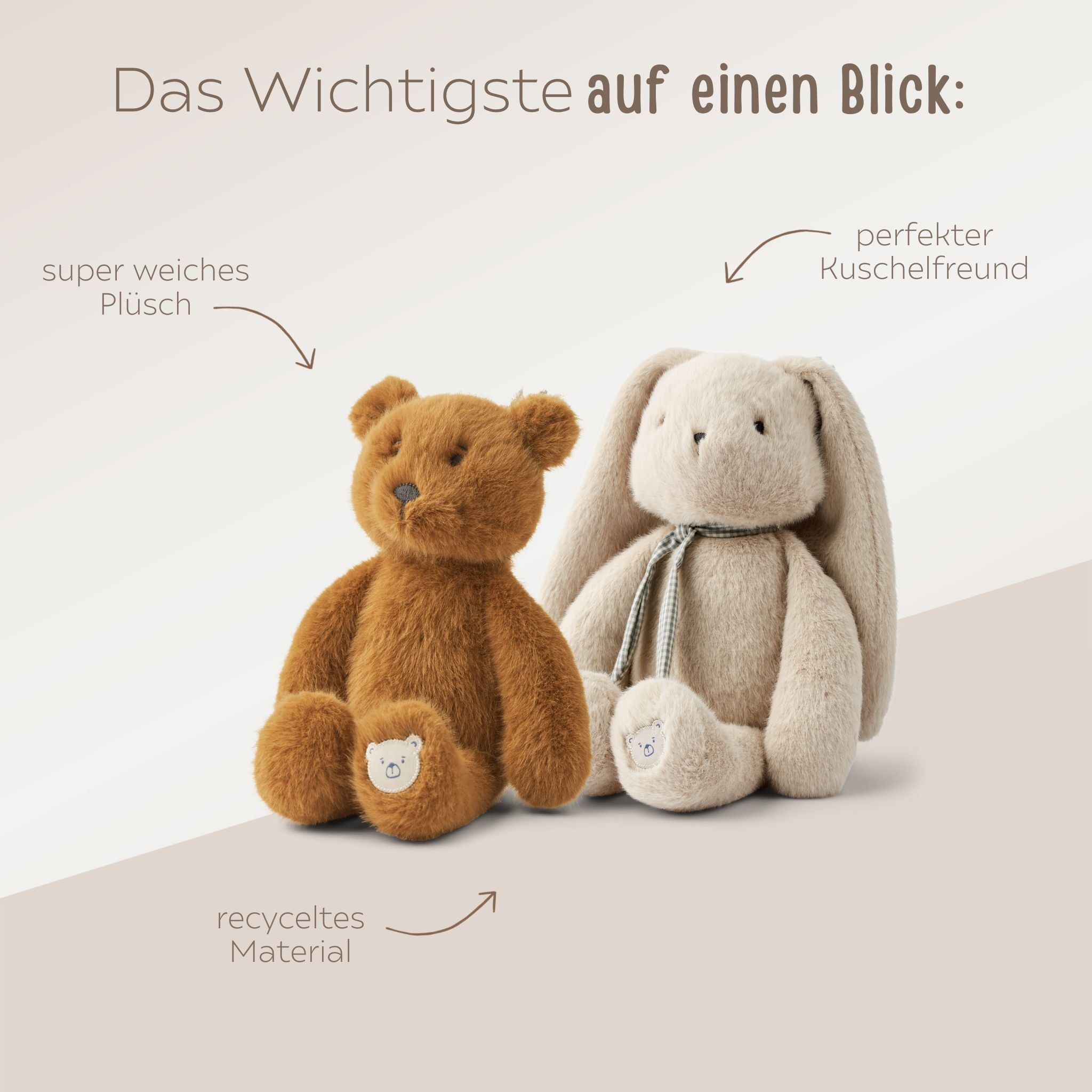 LIEWOOD Kuscheltier klein Bär & Hase - wunderwunsch