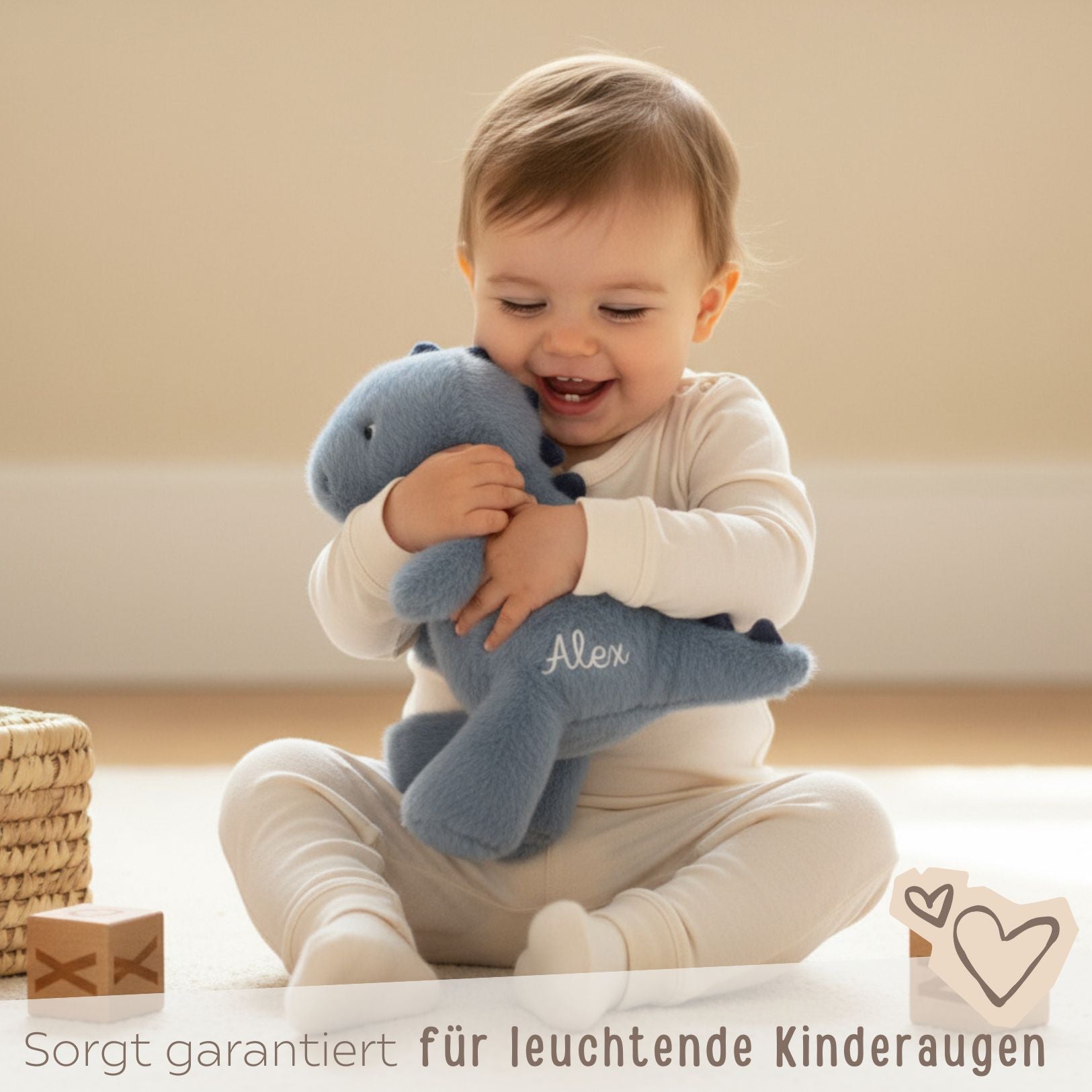 LIEWOOD Kuscheltier Stegosaurus blau personalisierbar - wunderwunsch