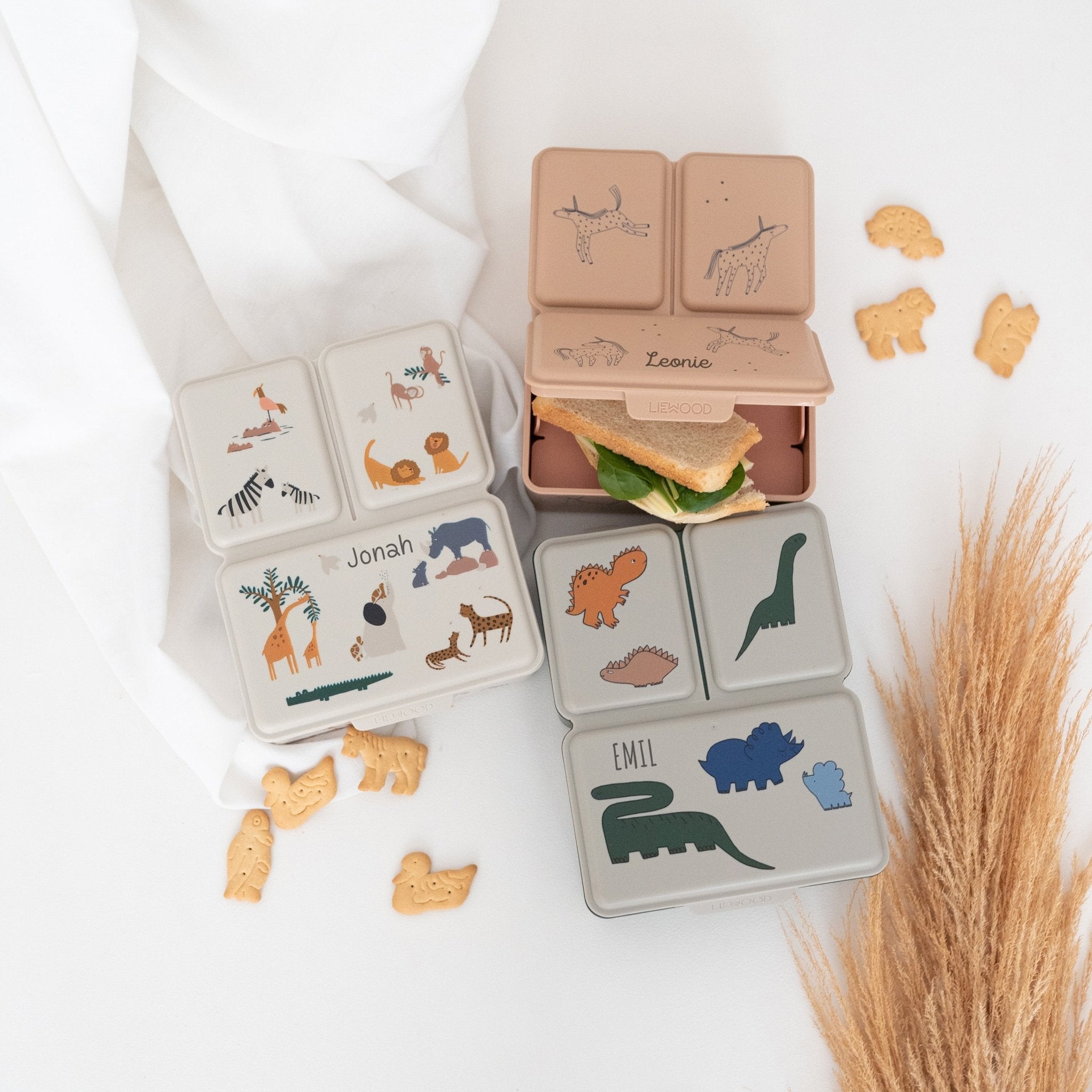 LIEWOOD Lunchbox mit 3 Fächern personalisiert - wunderwunsch